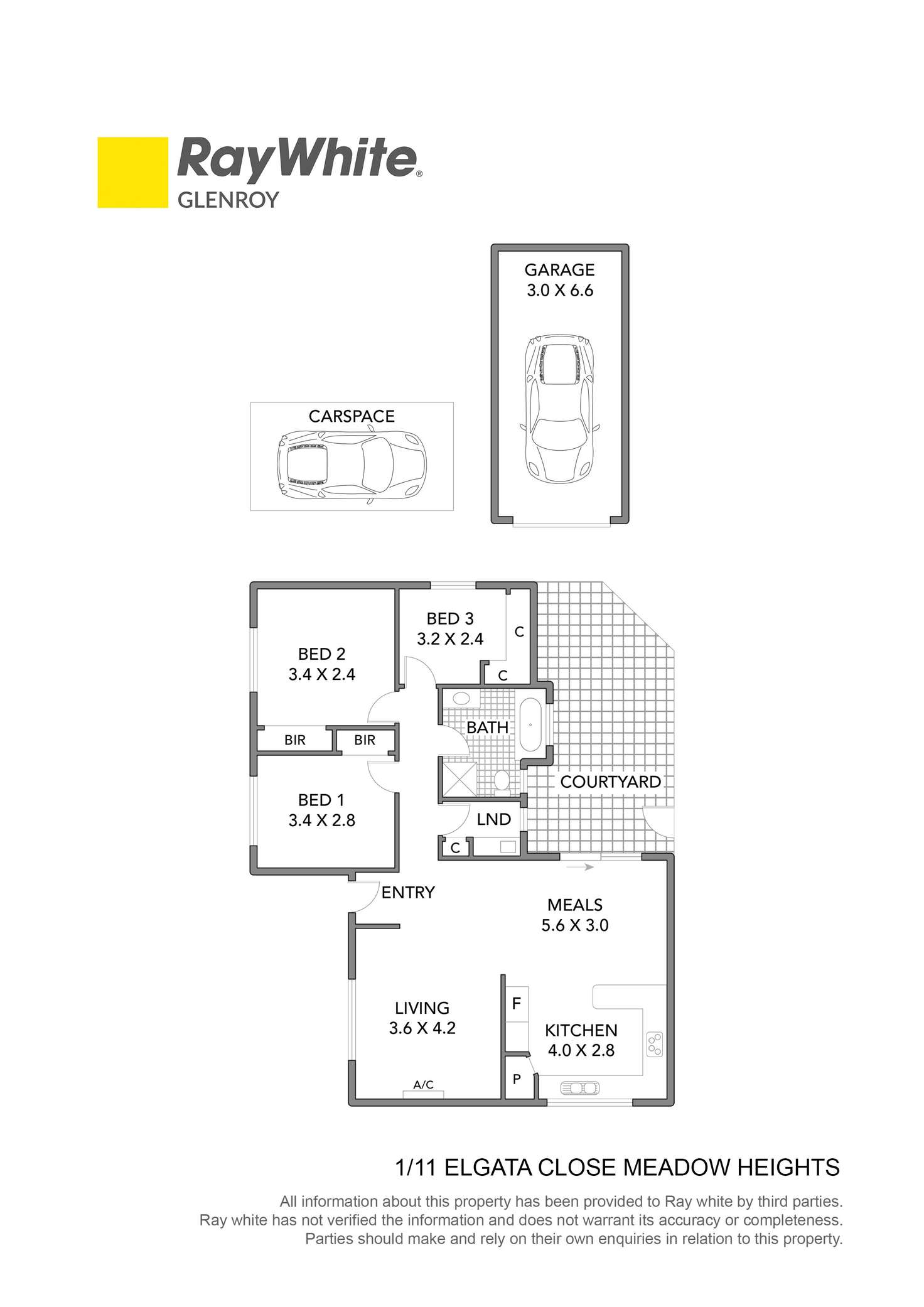Floorplan of Homely unit listing, 1/11 Elgata Close, Meadow Heights VIC 3048