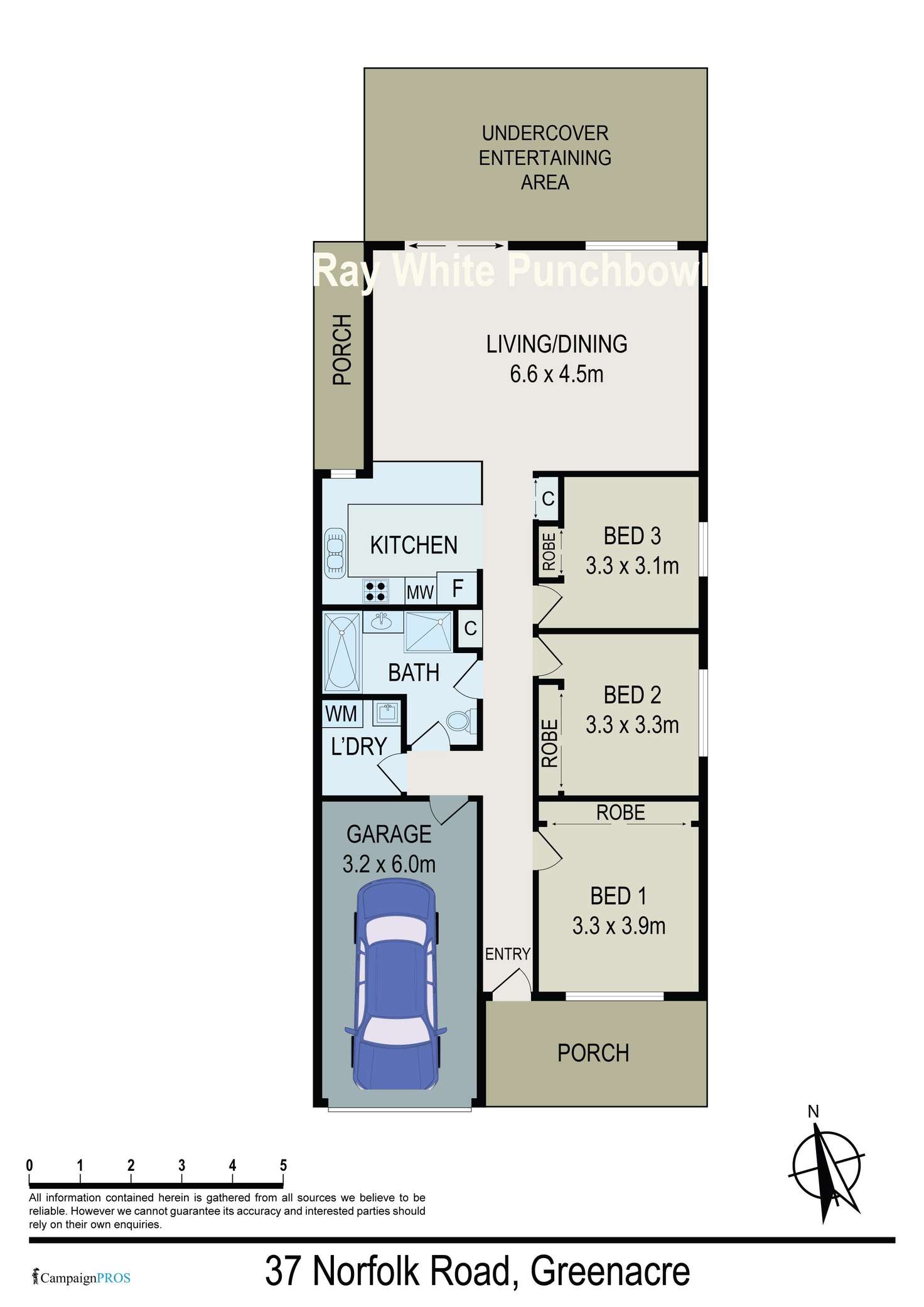 Floorplan of Homely semiDetached listing, 37 Norfolk Road, Greenacre NSW 2190