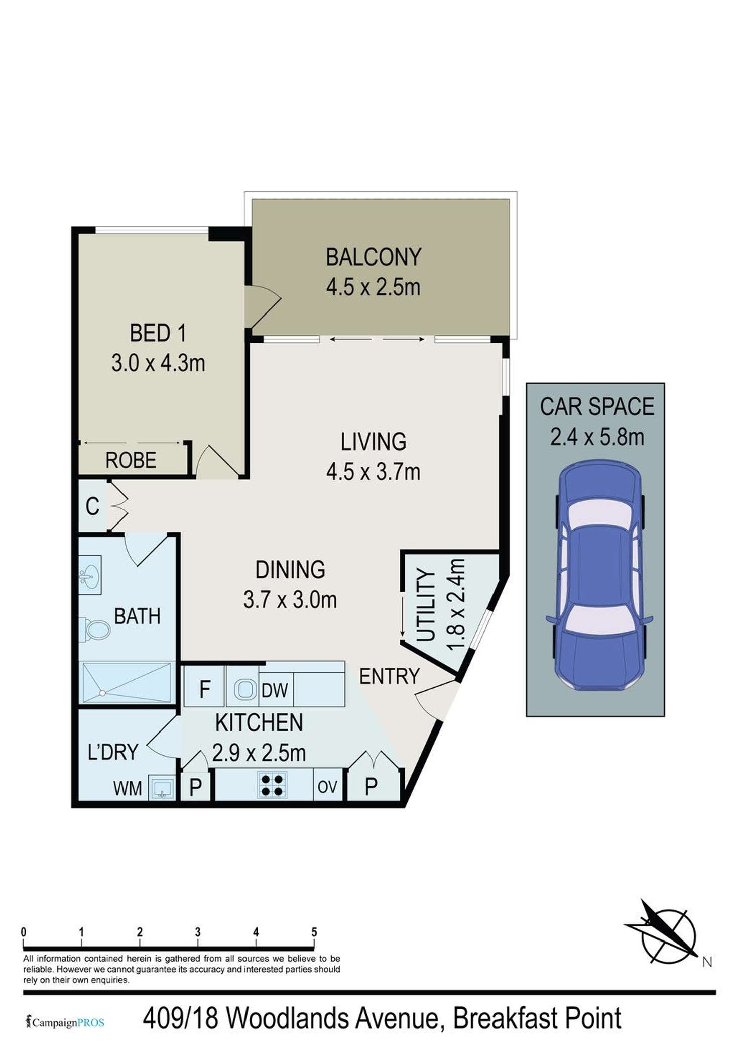 Floorplan of Homely apartment listing, 409/18 Woodlands Avenue, Breakfast Point NSW 2137