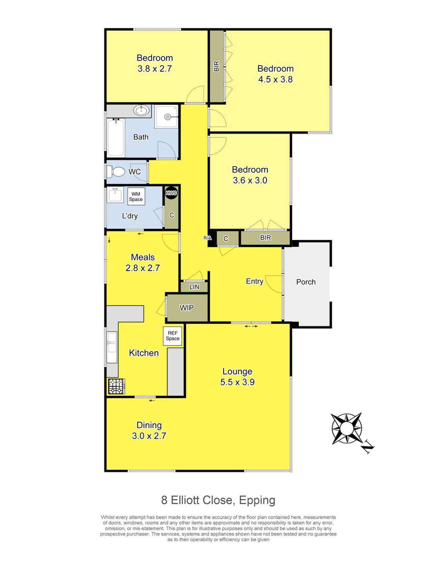 Floorplan of Homely house listing, 8 Elliott Close, Epping VIC 3076