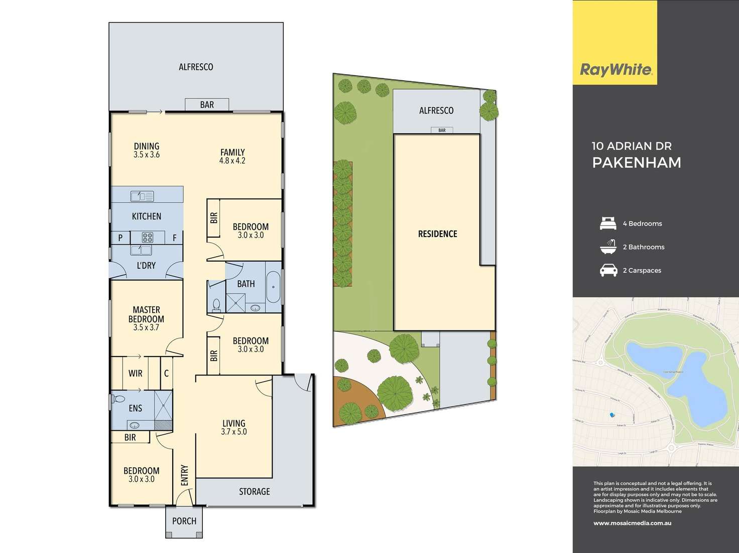 Floorplan of Homely house listing, 10 Adrian Drive, Pakenham VIC 3810