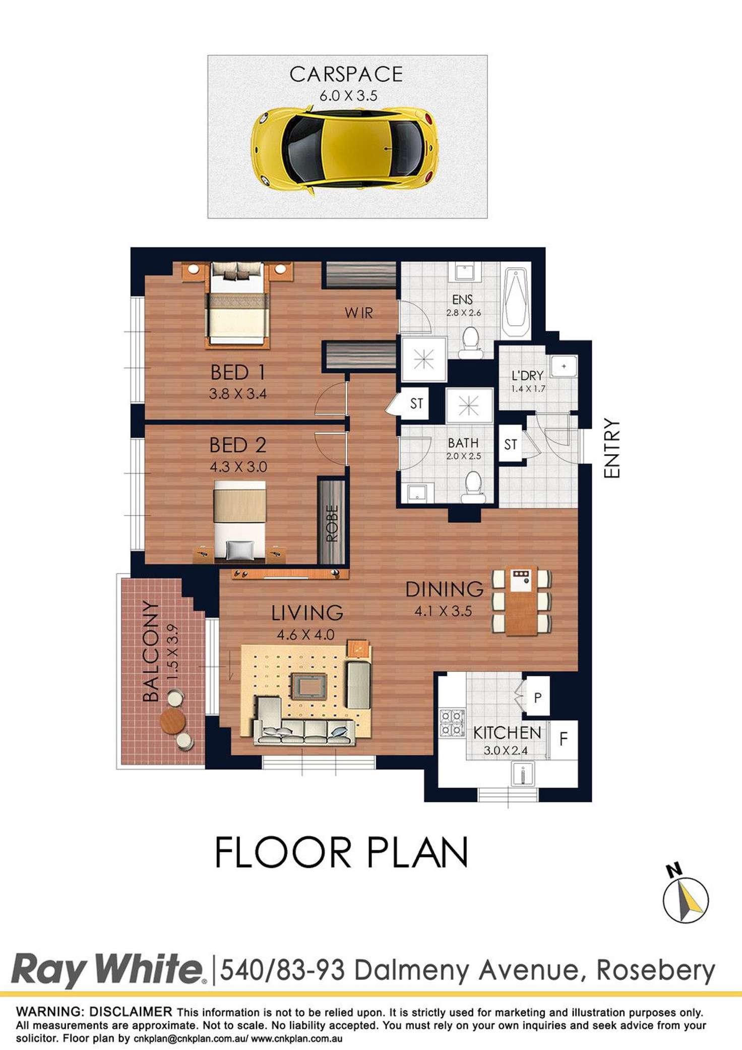 Floorplan of Homely apartment listing, 540/83-93 Dalmeny Avenue, Rosebery NSW 2018