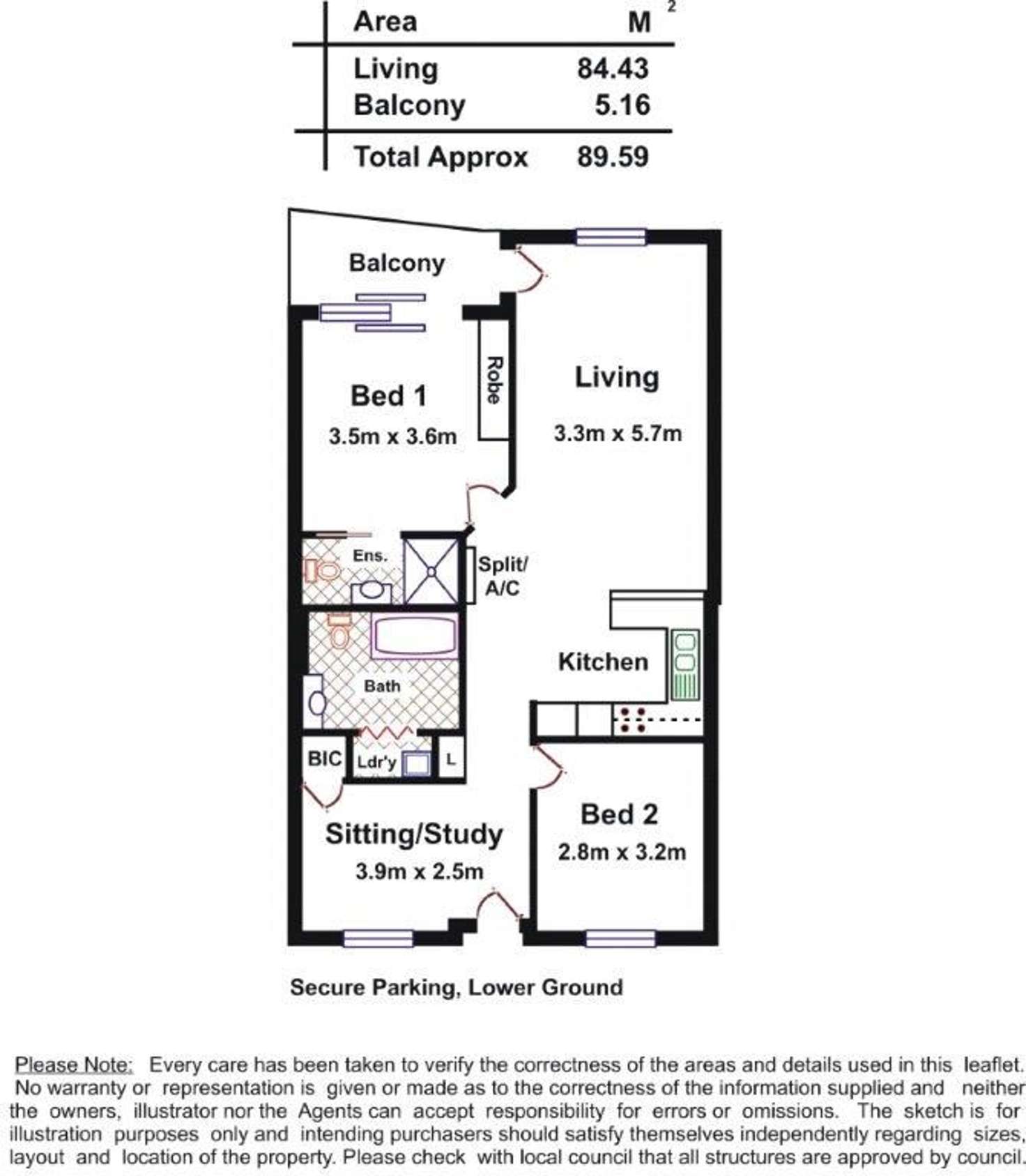 Floorplan of Homely apartment listing, 7b/188 Carrington Street, Adelaide SA 5000