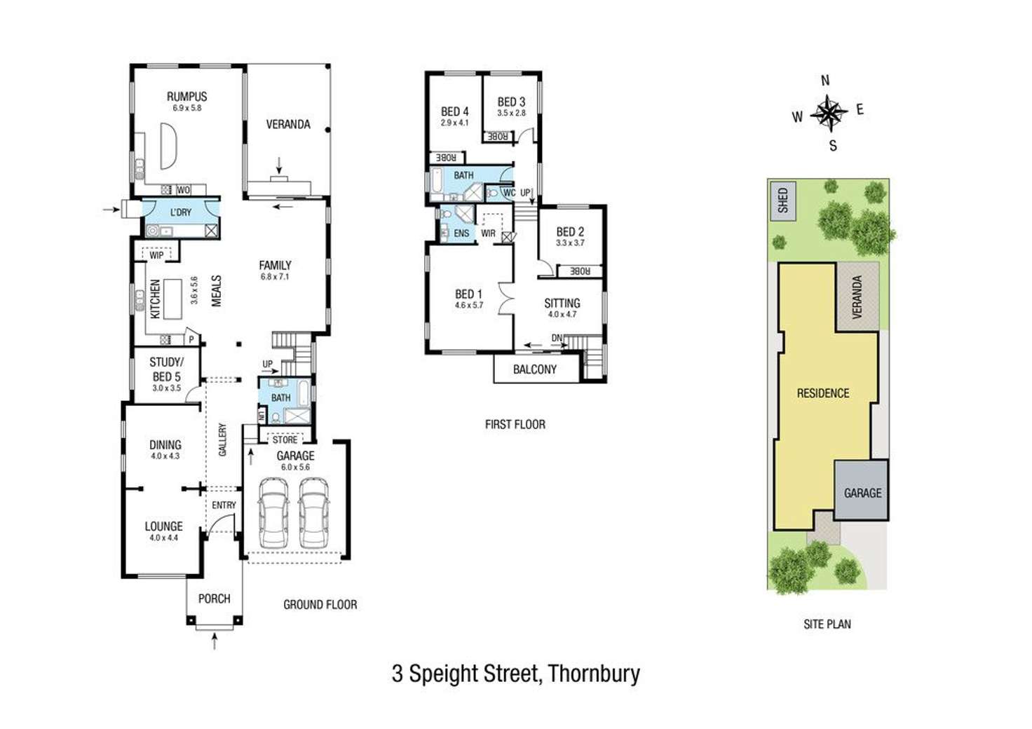 Floorplan of Homely house listing, 3 Speight Street, Thornbury VIC 3071