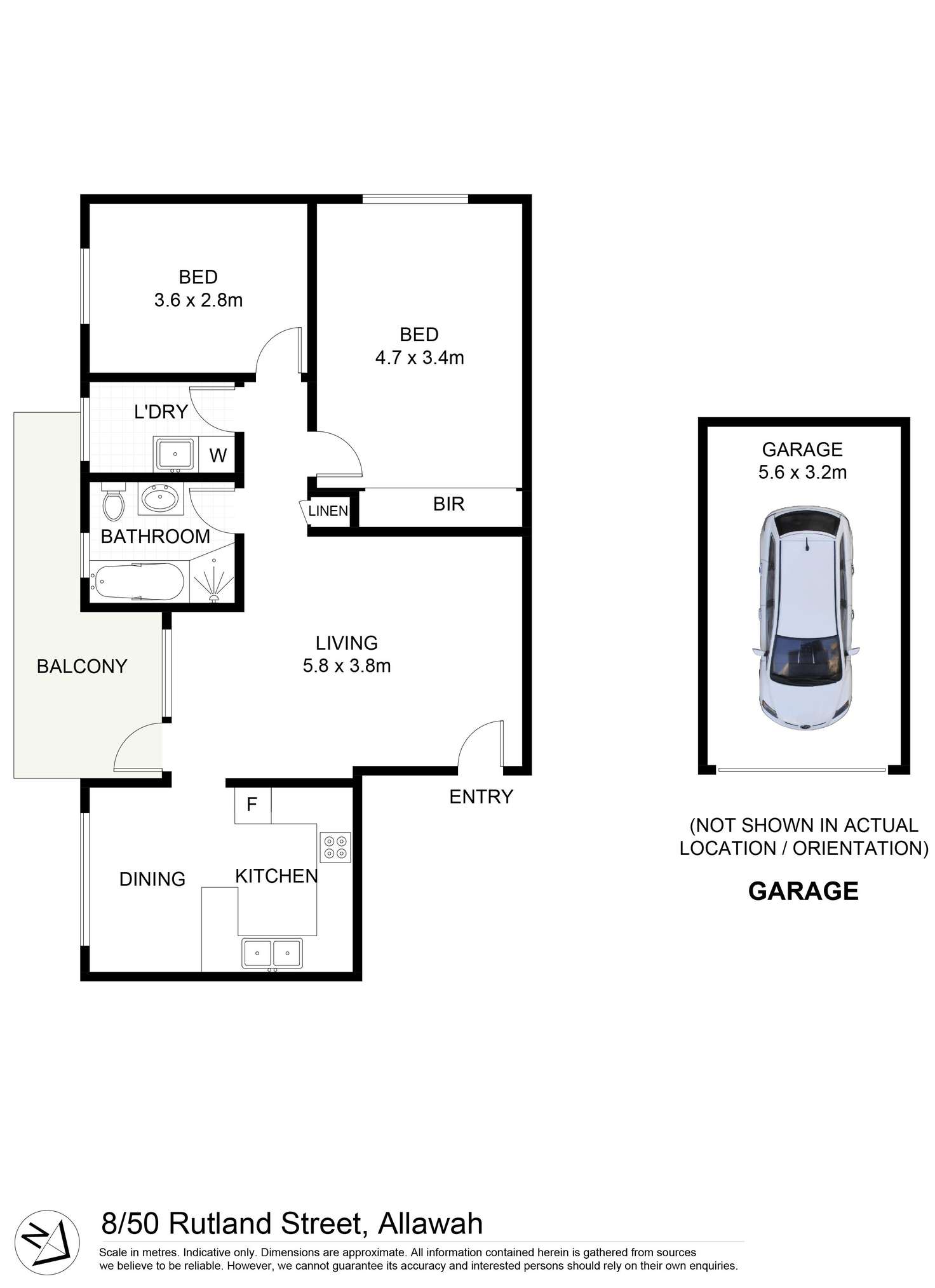 Floorplan of Homely unit listing, 8/50 Rutland Street, Allawah NSW 2218