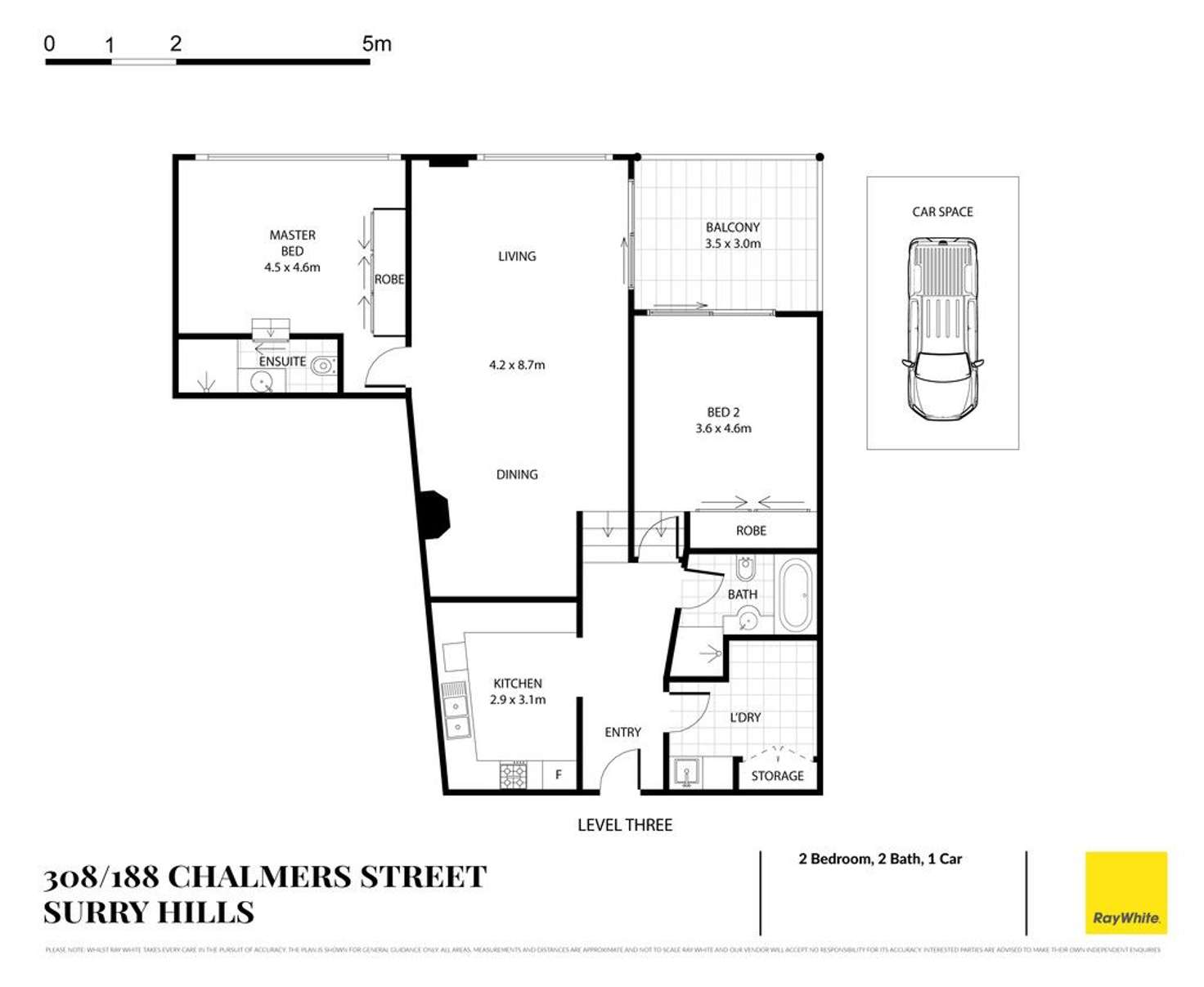 Floorplan of Homely apartment listing, 308/188 Chalmers Street, Surry Hills NSW 2010