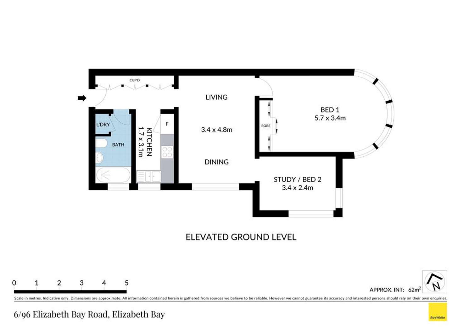Floorplan of Homely apartment listing, 6/96 Elizabeth Bay Road, Elizabeth Bay NSW 2011
