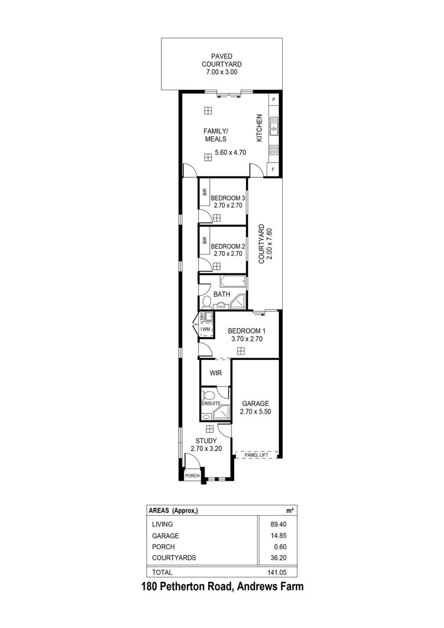 Floorplan of Homely house listing, 180 Petherton Road, Andrews Farm SA 5114