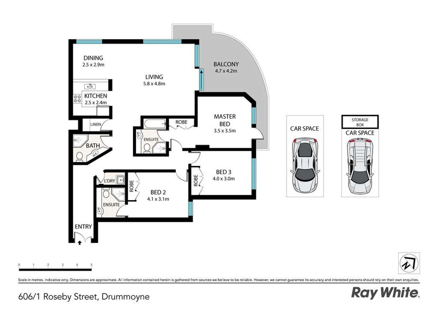 Floorplan of Homely apartment listing, 606/1 Roseby Street, Drummoyne NSW 2047