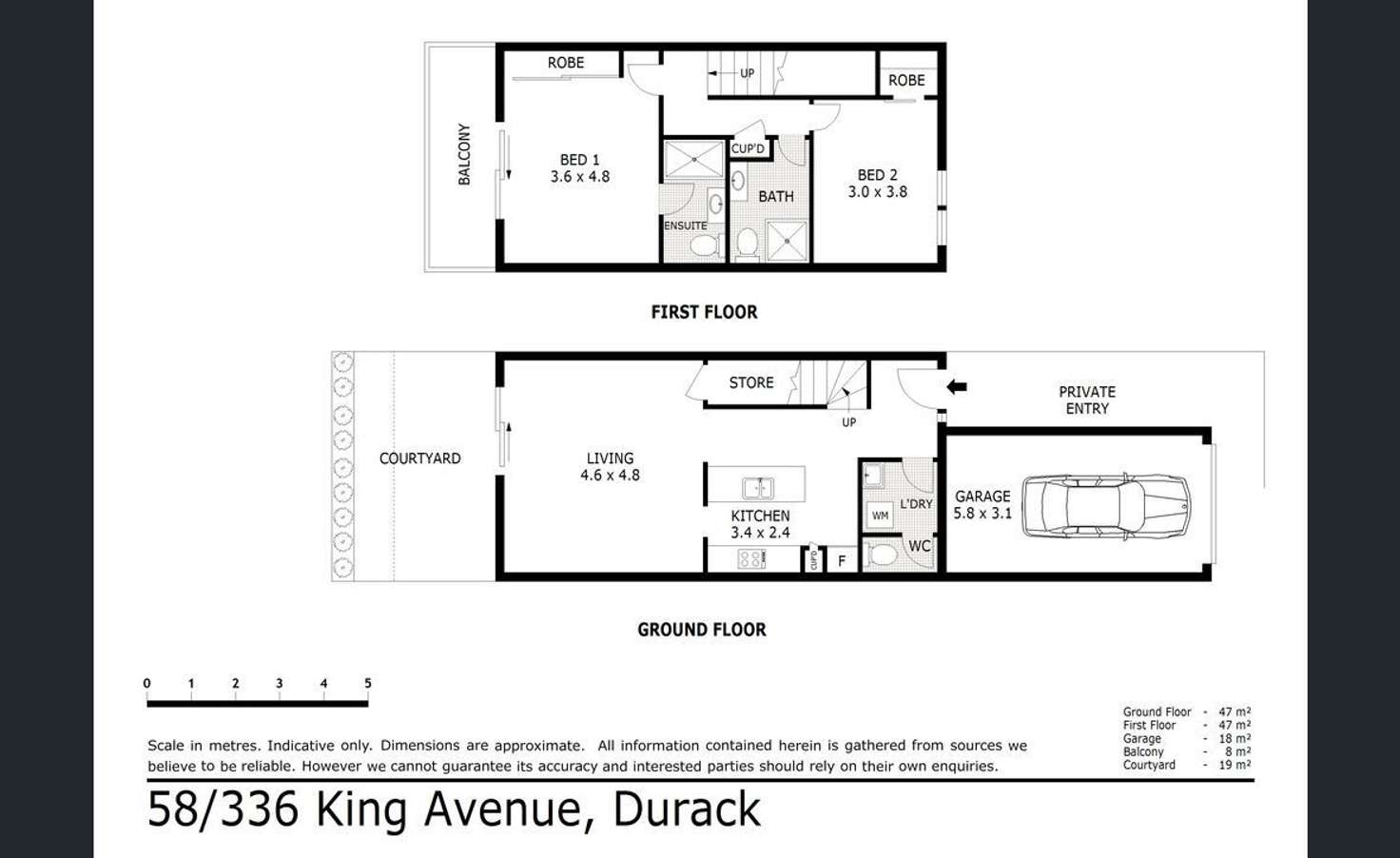 Floorplan of Homely townhouse listing, 58/336 King Avenue, Durack QLD 4077