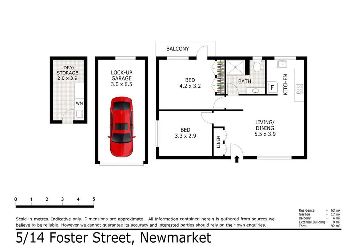 Floorplan of Homely unit listing, 5/14 Foster Street, Newmarket QLD 4051
