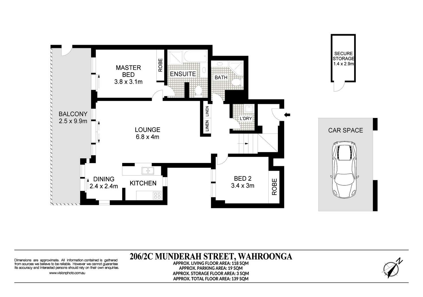 Floorplan of Homely apartment listing, 206/2C Munderah Street, Wahroonga NSW 2076