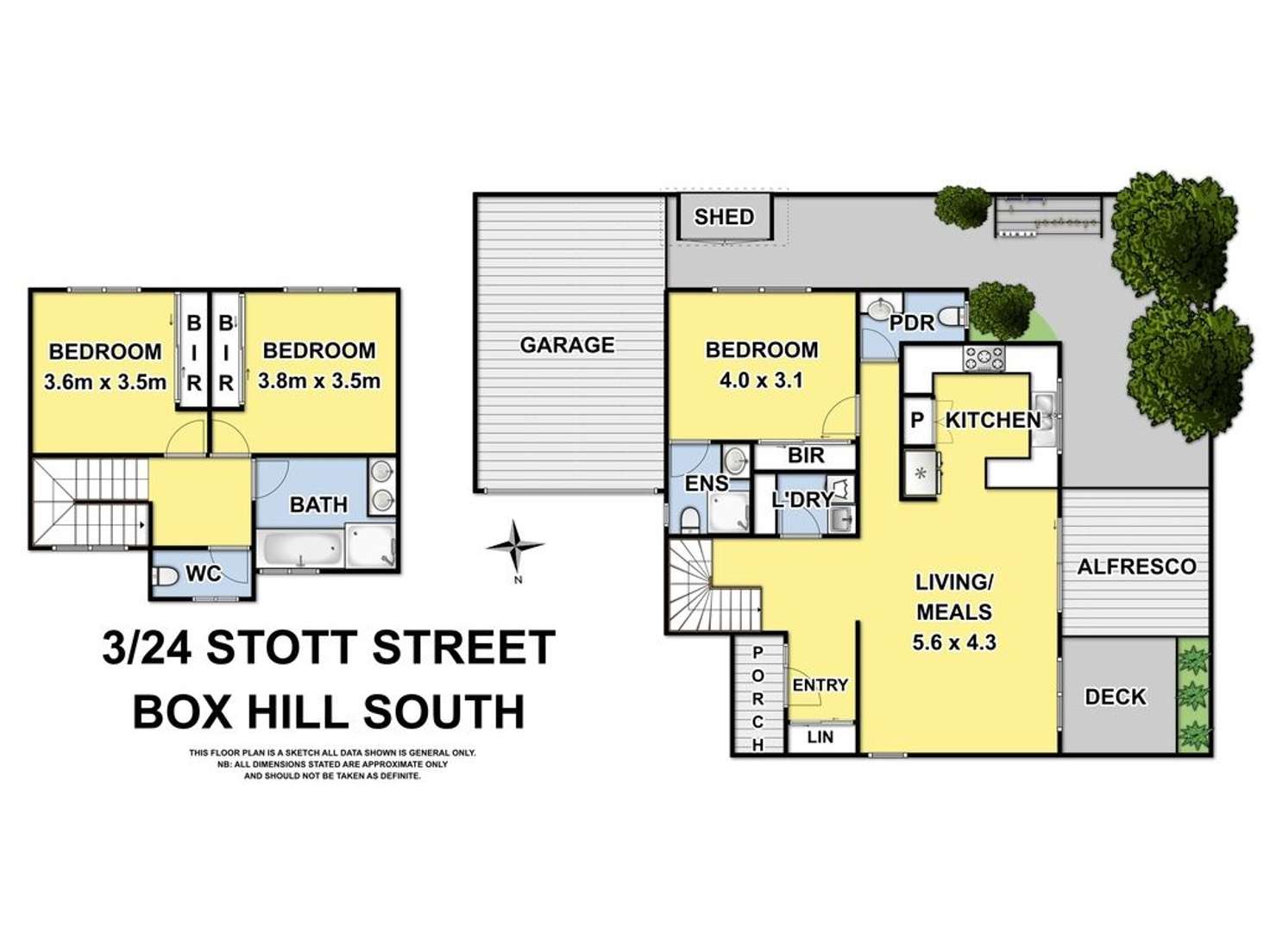 Floorplan of Homely townhouse listing, 3/24 Stott Street, Box Hill South VIC 3128