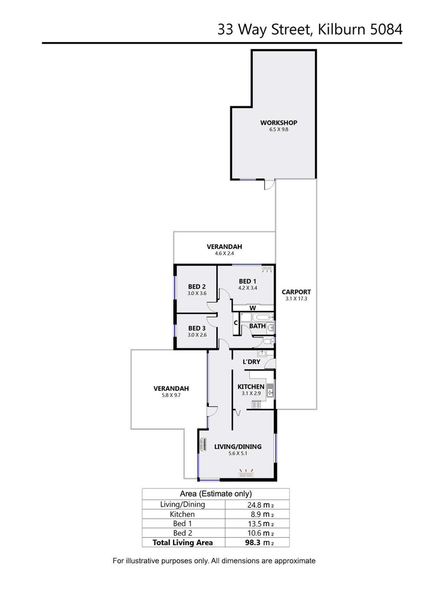 Floorplan of Homely house listing, 33 Way Street, Kilburn SA 5084