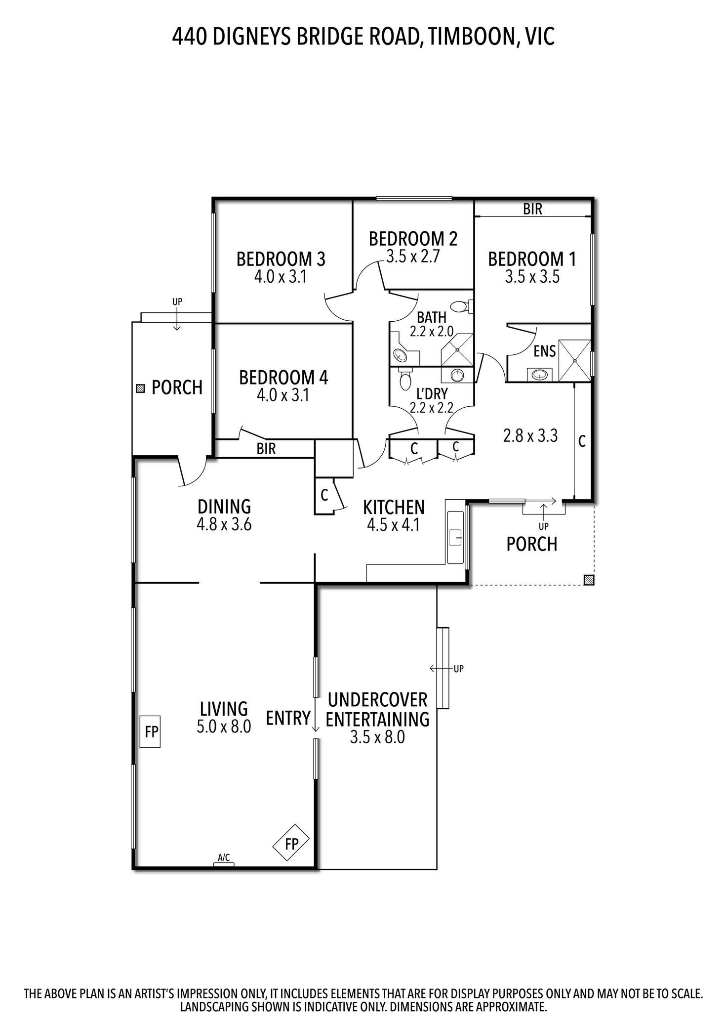 Floorplan of Homely acreageSemiRural listing, 440 Digneys Bridge Road, Timboon VIC 3268