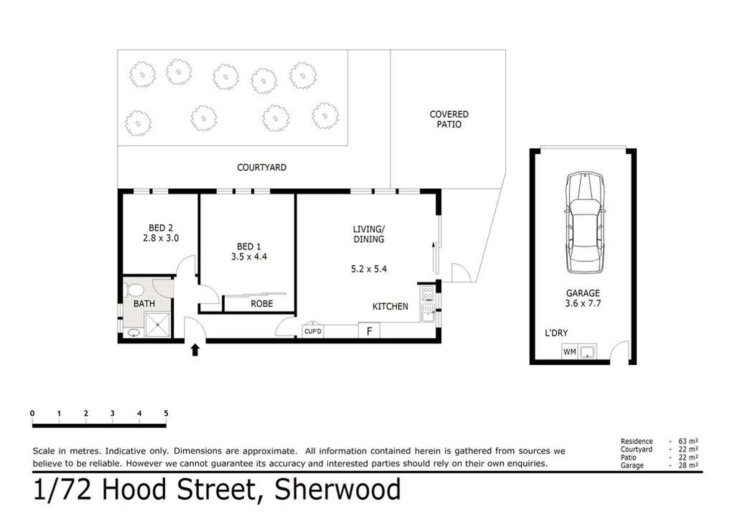 Floorplan of Homely unit listing, 1/72 Hood Street, Sherwood QLD 4075