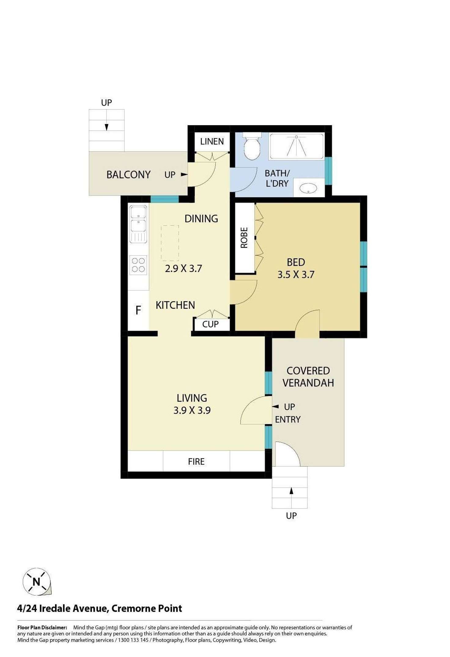 Floorplan of Homely apartment listing, 4/24 Iredale Aveune, Cremorne NSW 2090