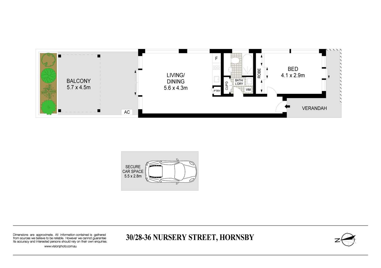 Floorplan of Homely apartment listing, 30/28-36 Nursery Street, Hornsby NSW 2077