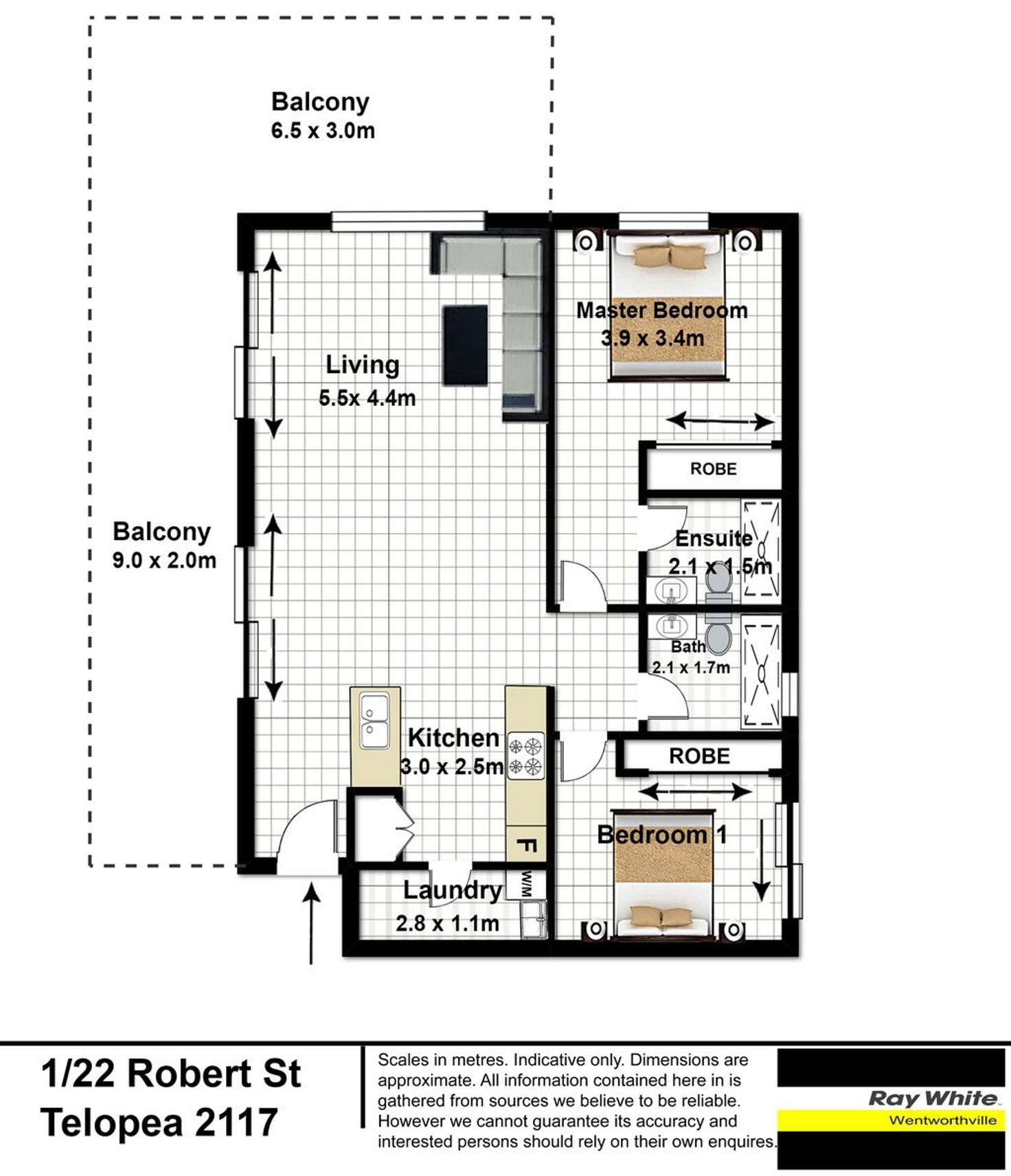 Floorplan of Homely unit listing, 1/22 Robert Street, Telopea NSW 2117