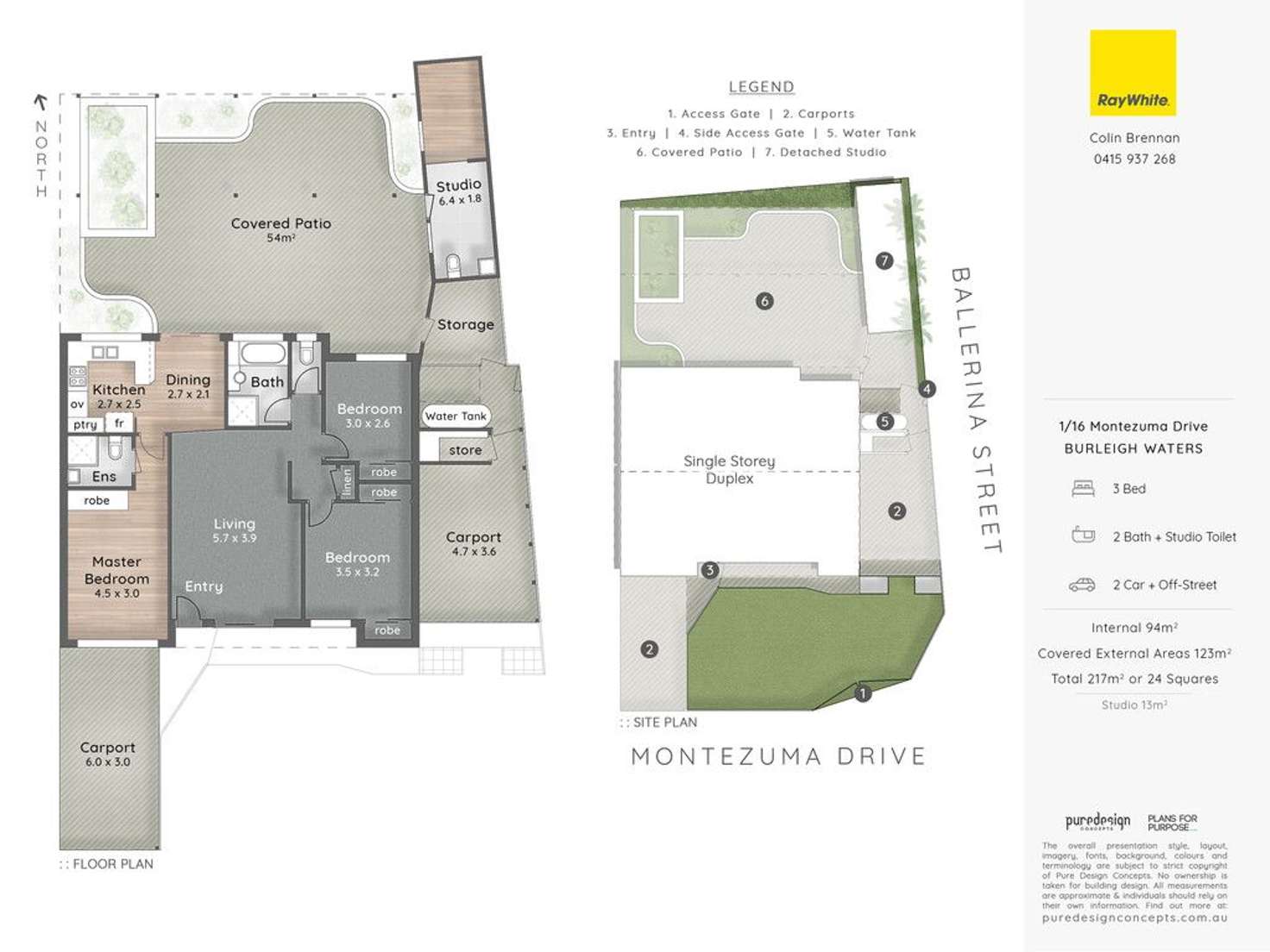 Floorplan of Homely semiDetached listing, 1/16 Montezuma Drive, Burleigh Waters QLD 4220