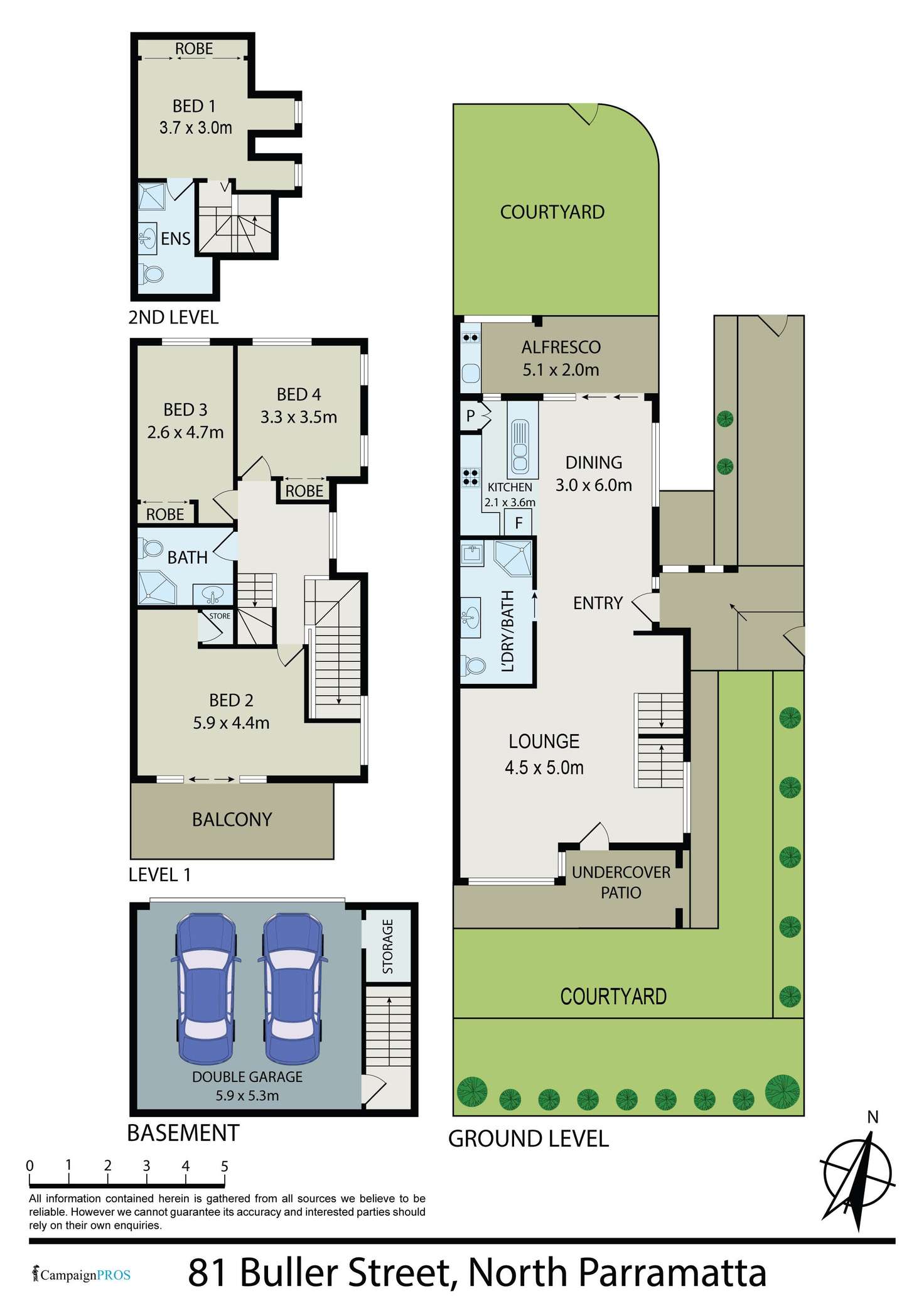 Floorplan of Homely townhouse listing, 81 Buller Street, North Parramatta NSW 2151