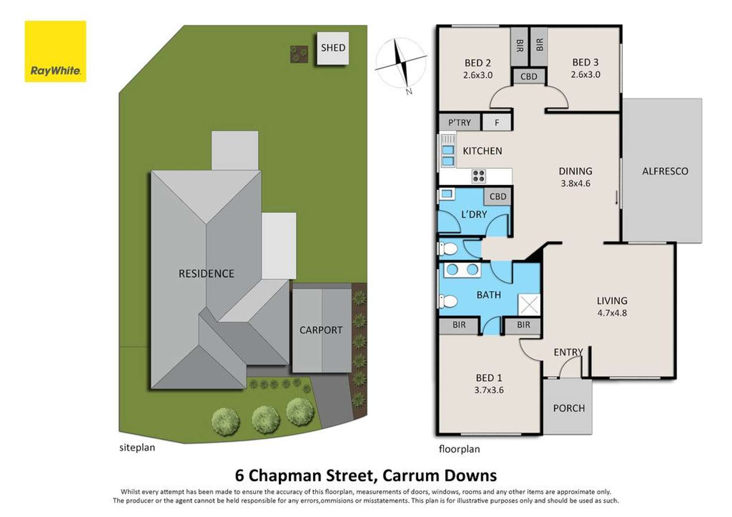 Floorplan of Homely house listing, 6 Chapman Street, Carrum Downs VIC 3201