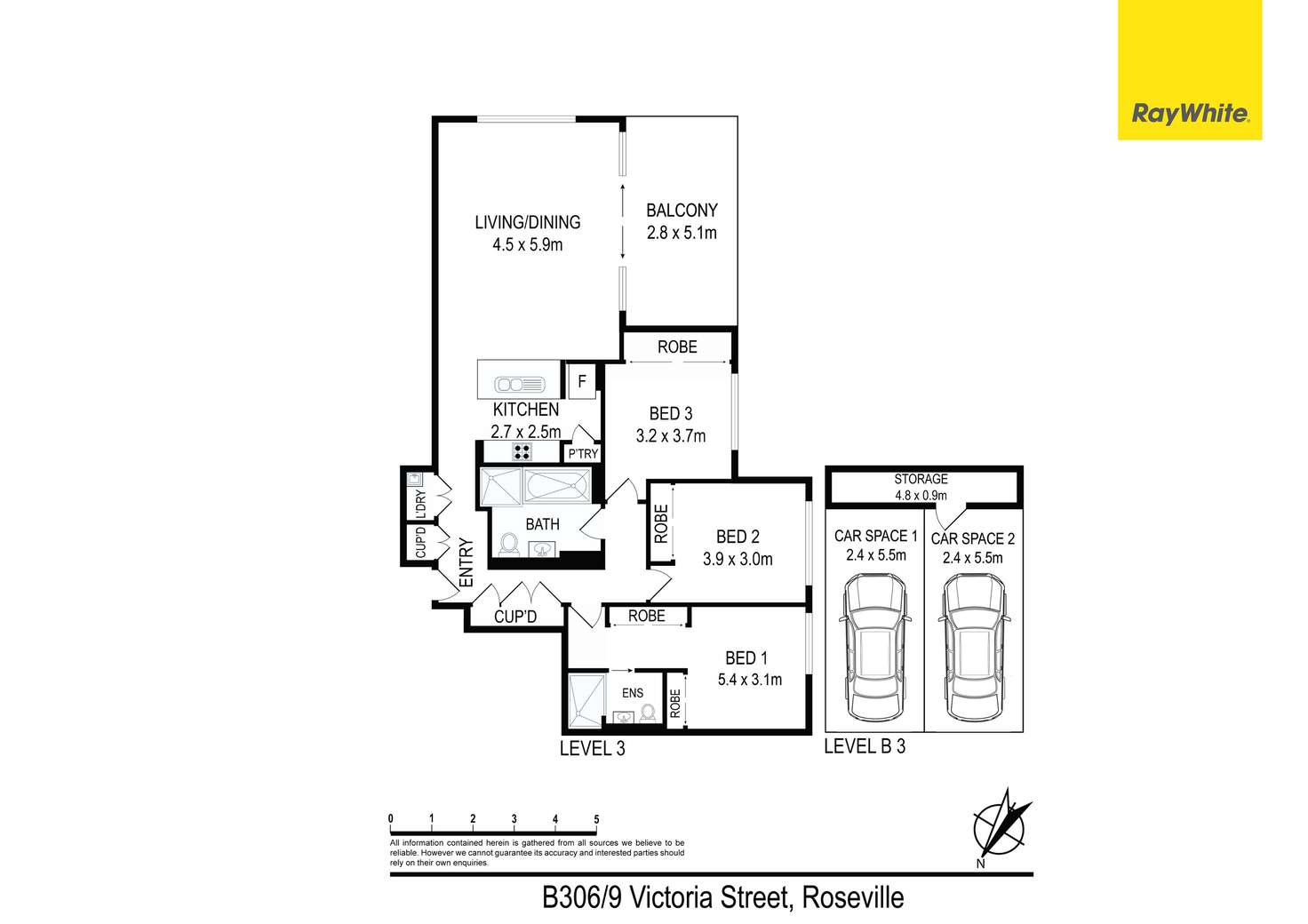 Floorplan of Homely unit listing, B306/9 Victoria Street, Roseville NSW 2069