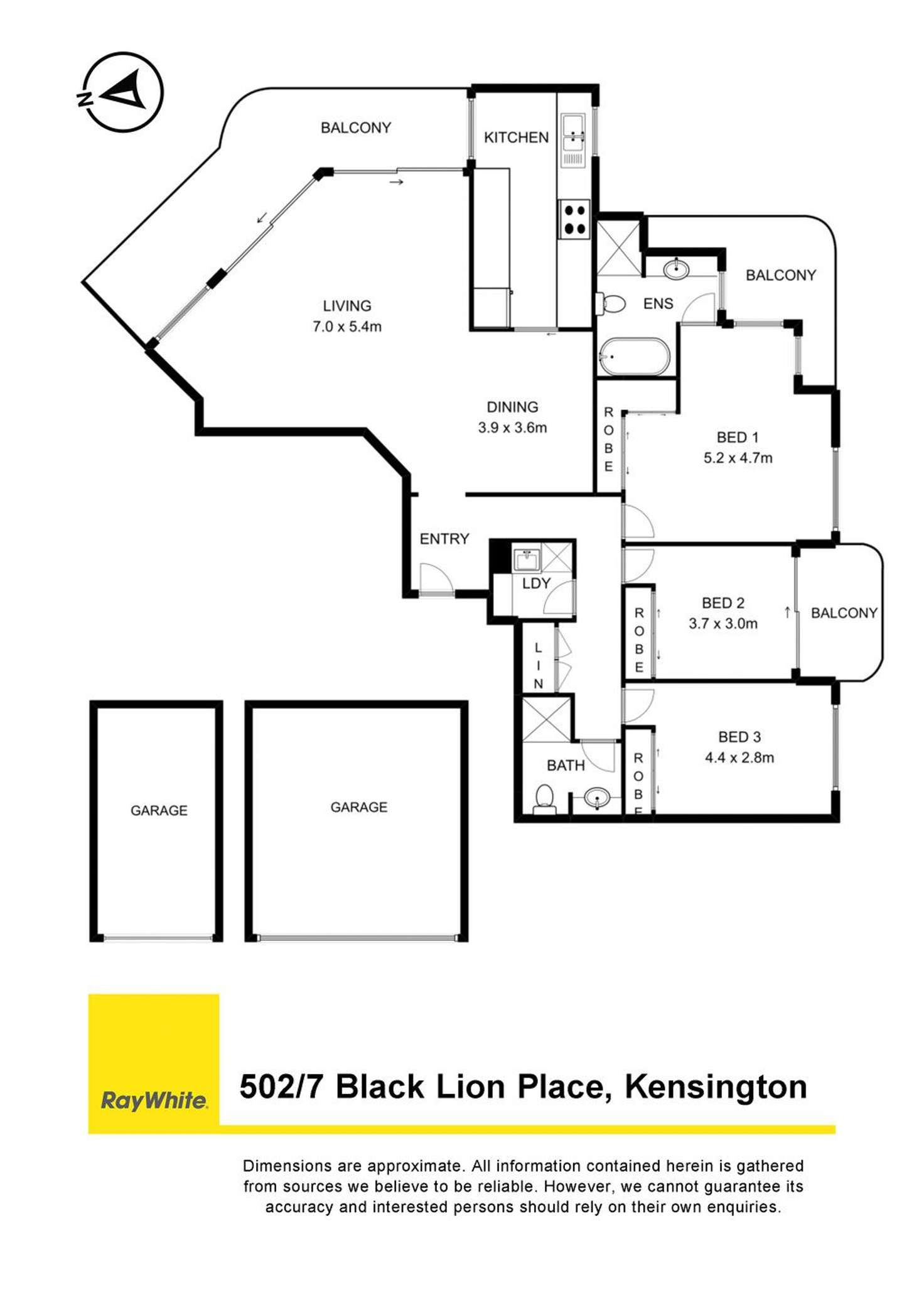 Floorplan of Homely apartment listing, 502/7 Black Lion Place, Kensington NSW 2033