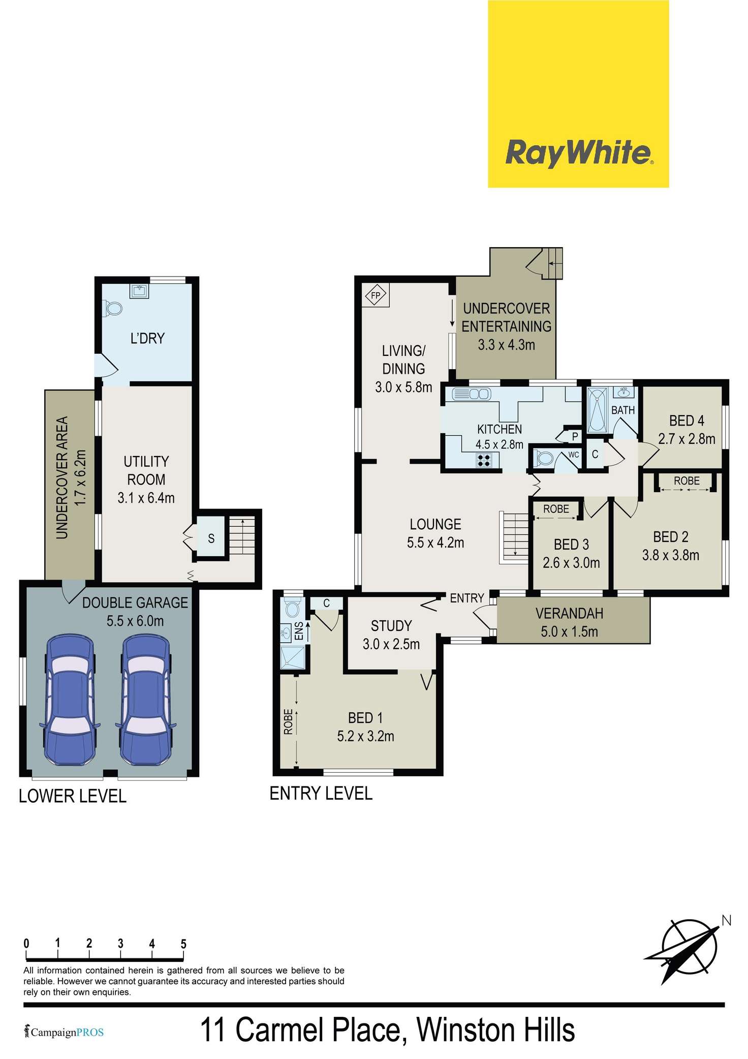 Floorplan of Homely house listing, 11 Carmel Place, Winston Hills NSW 2153