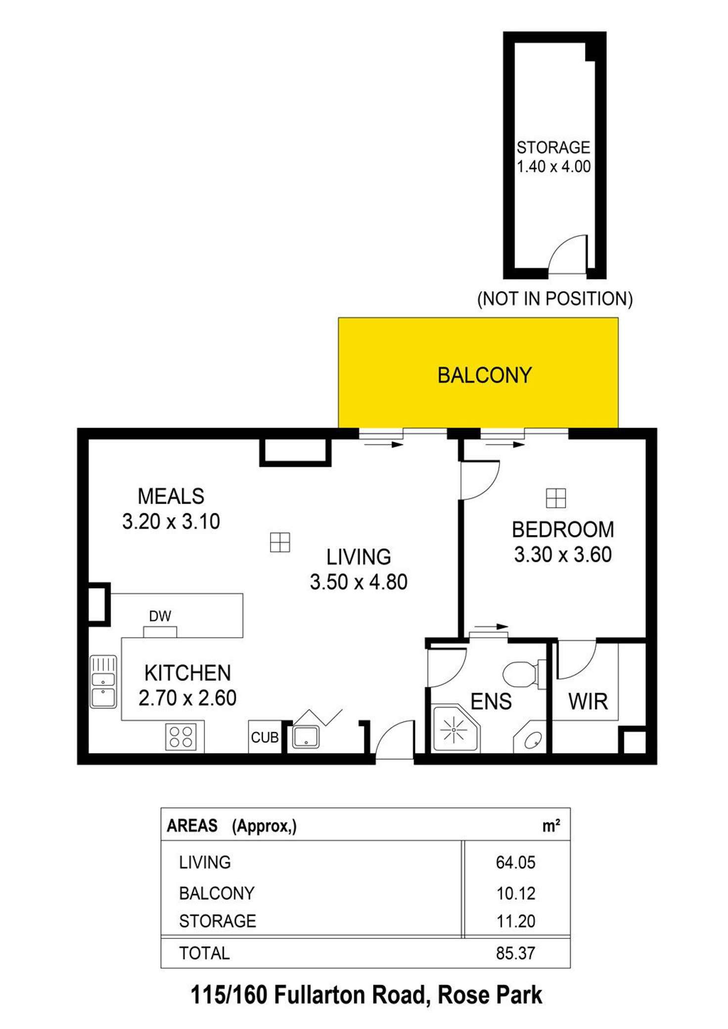 Floorplan of Homely apartment listing, 115/160 Fullarton Road, Rose Park SA 5067