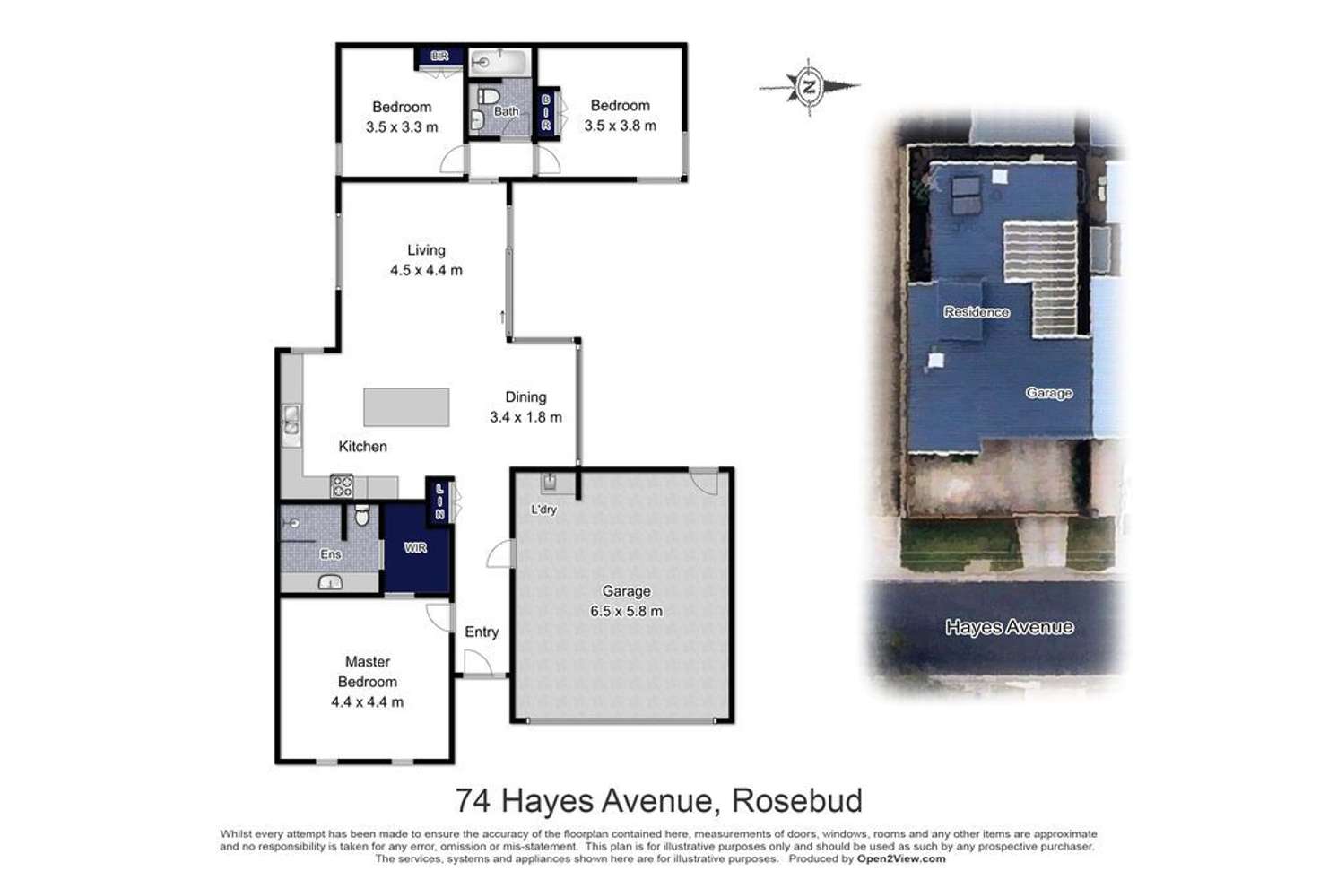 Floorplan of Homely house listing, 74 Hayes Avenue, Rosebud VIC 3939