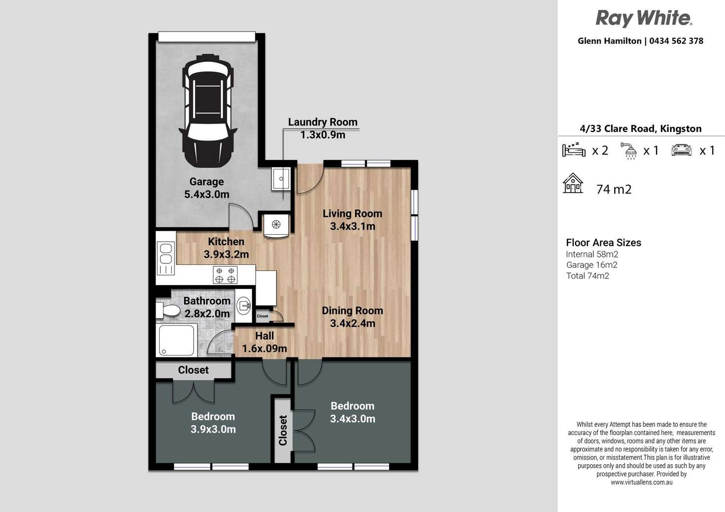 Floorplan of Homely unit listing, 4/33 Clare Road, Kingston QLD 4114