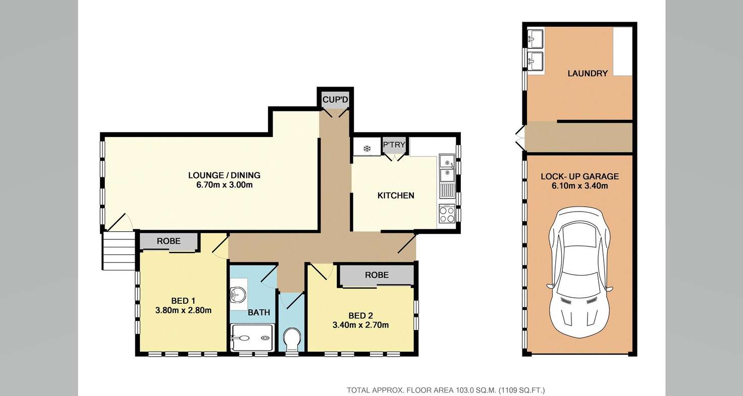 Floorplan of Homely semiDetached listing, 1/70 Newbolt Street, Holland Park QLD 4121