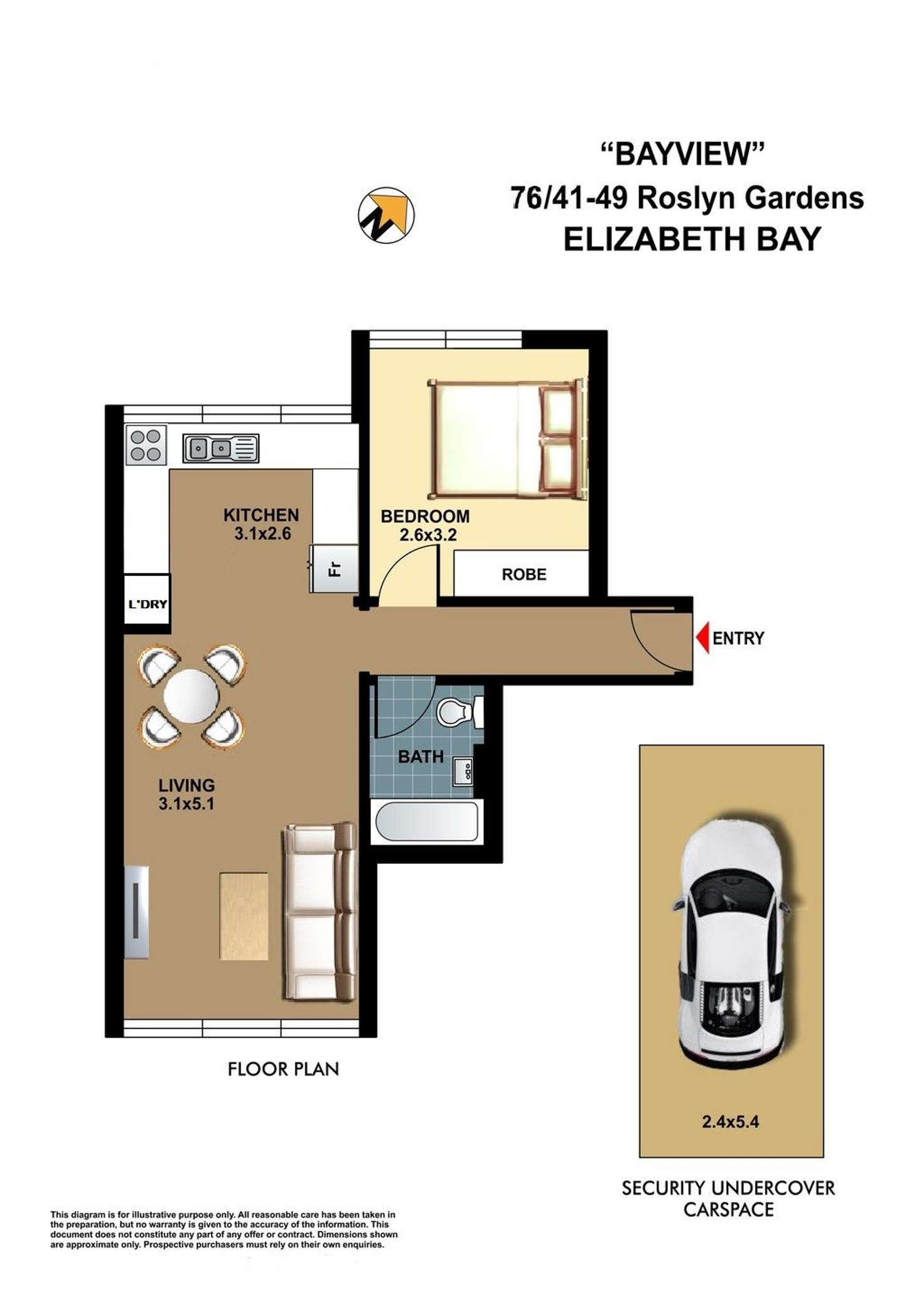 Floorplan of Homely apartment listing, 76/41-49 Roslyn Gardens, Elizabeth Bay NSW 2011