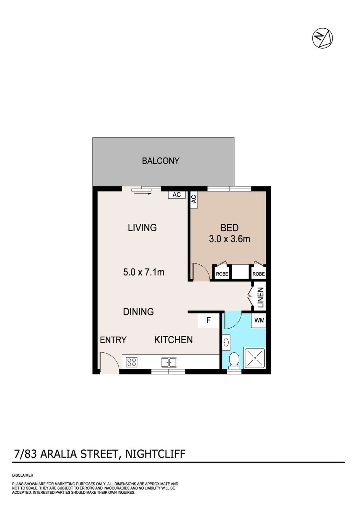 Floorplan of Homely unit listing, 7/83 Aralia Street, Rapid Creek NT 810