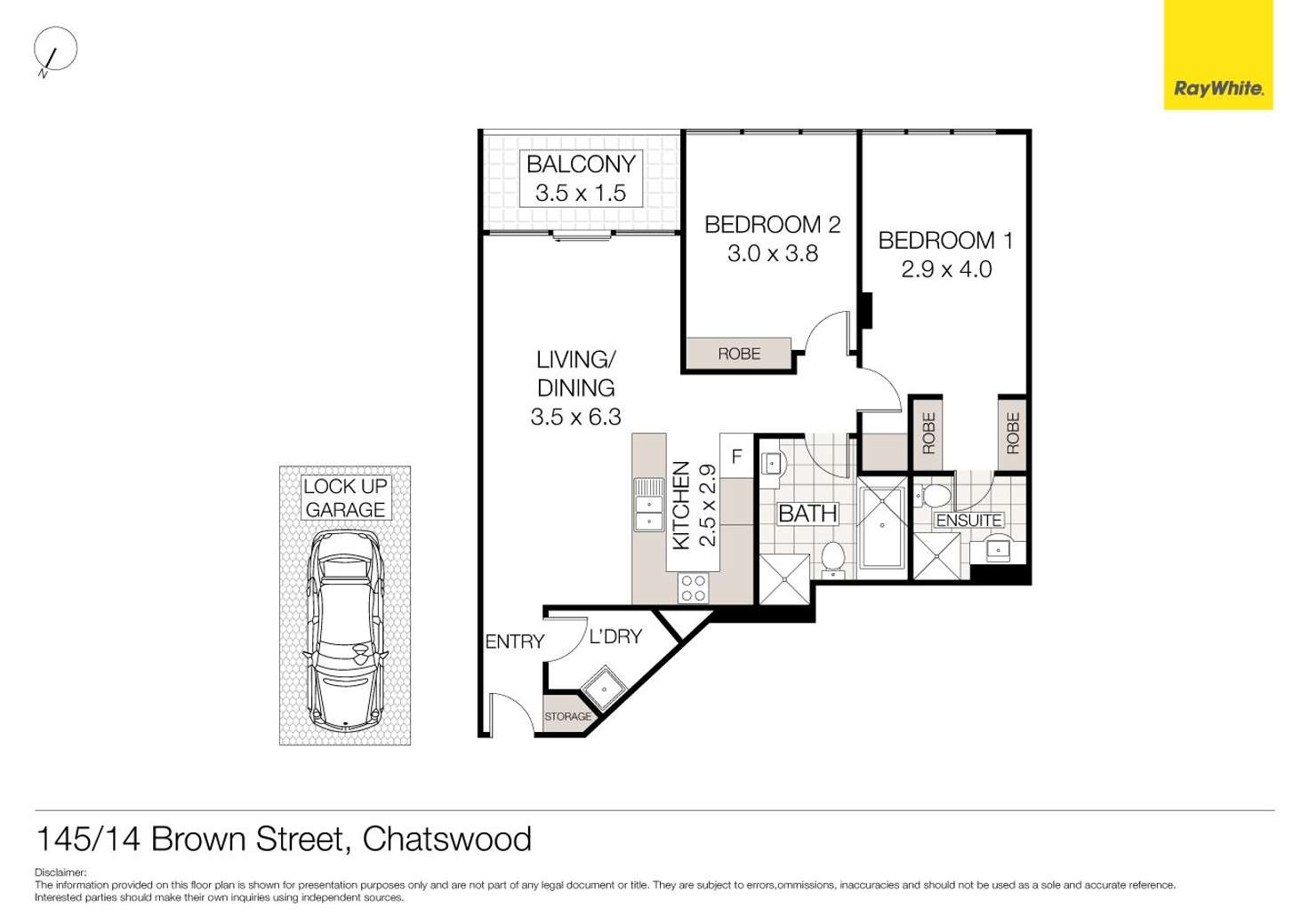 Floorplan of Homely unit listing, 145/14 Brown Street, Chatswood NSW 2067