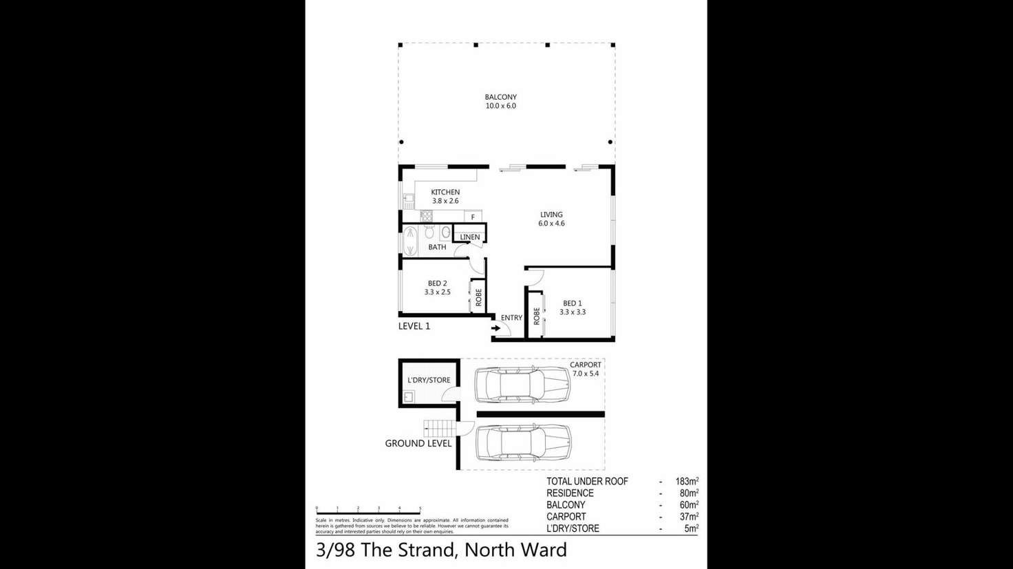 Floorplan of Homely unit listing, Unit 3 - 98 The Strand, North Ward QLD 4810