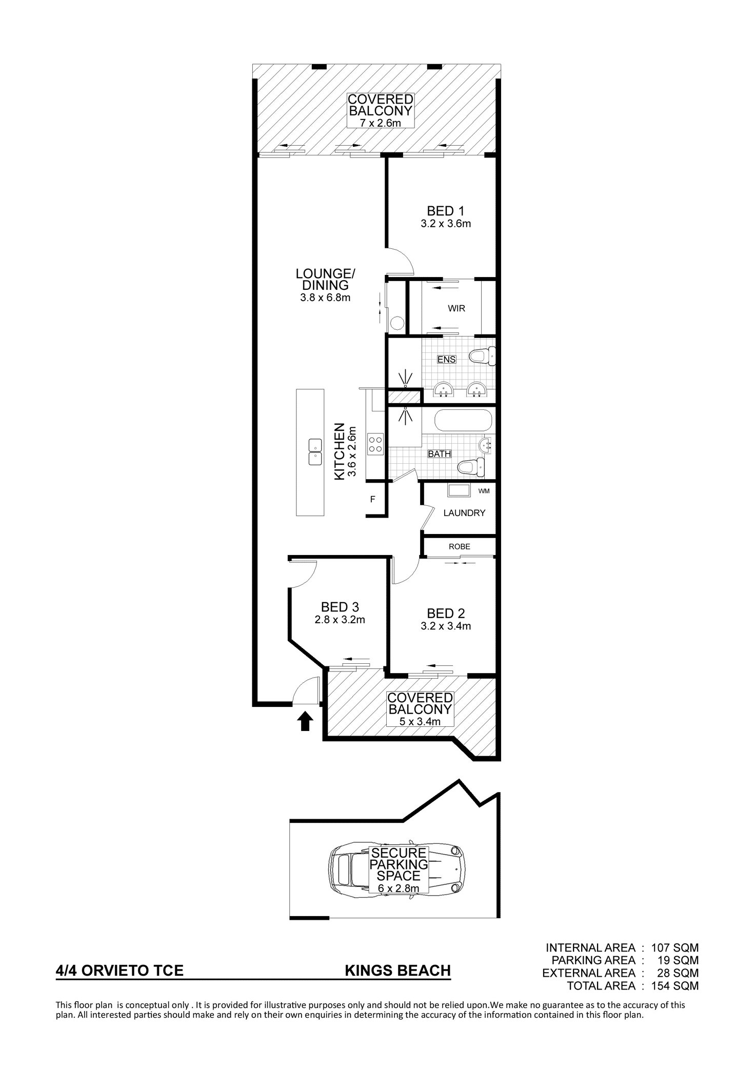Floorplan of Homely unit listing, Unit 4/4-6 Orvieto Terrace, Kings Beach QLD 4551
