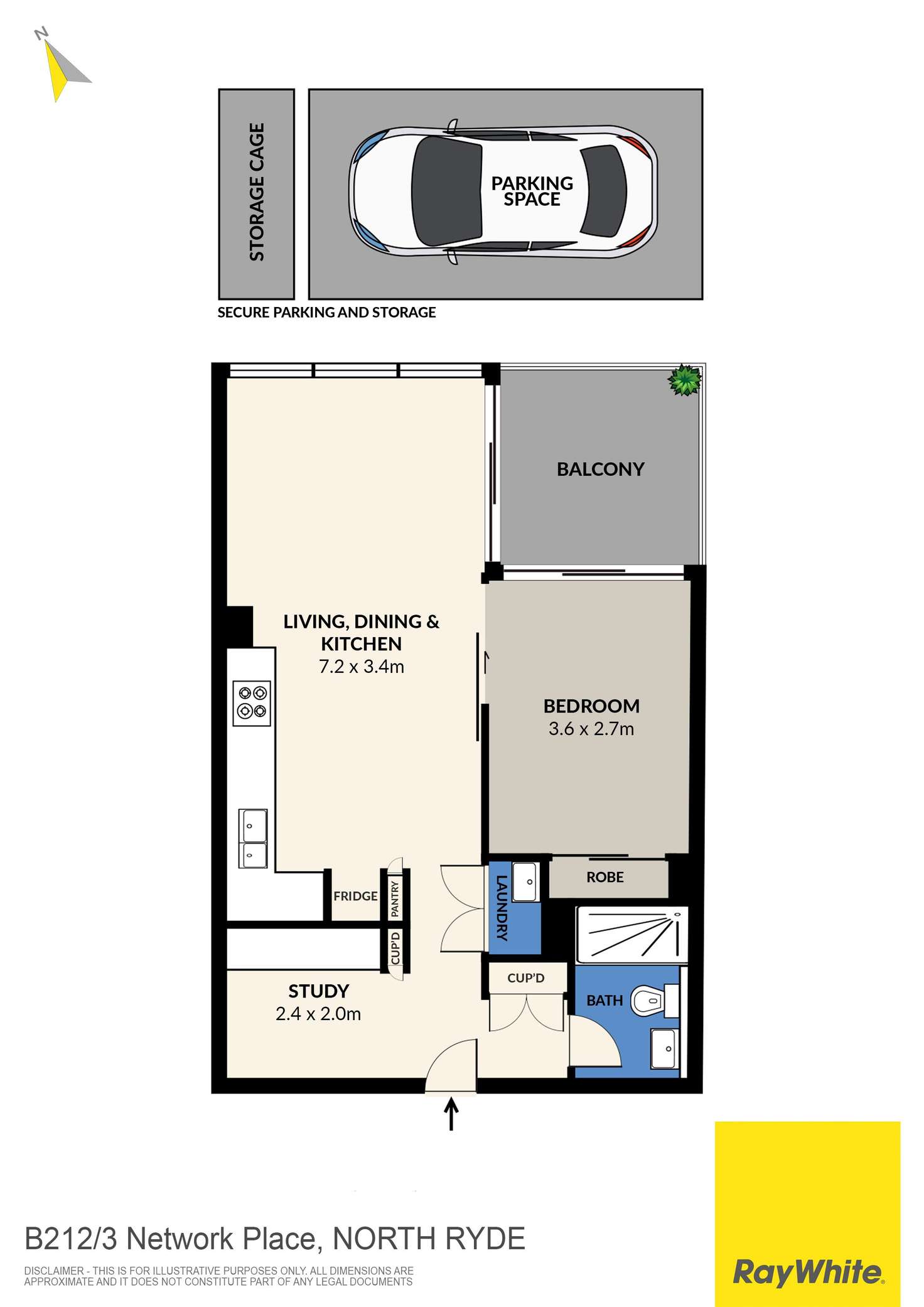 Floorplan of Homely unit listing, 212/3 Network Place, North Ryde NSW 2113