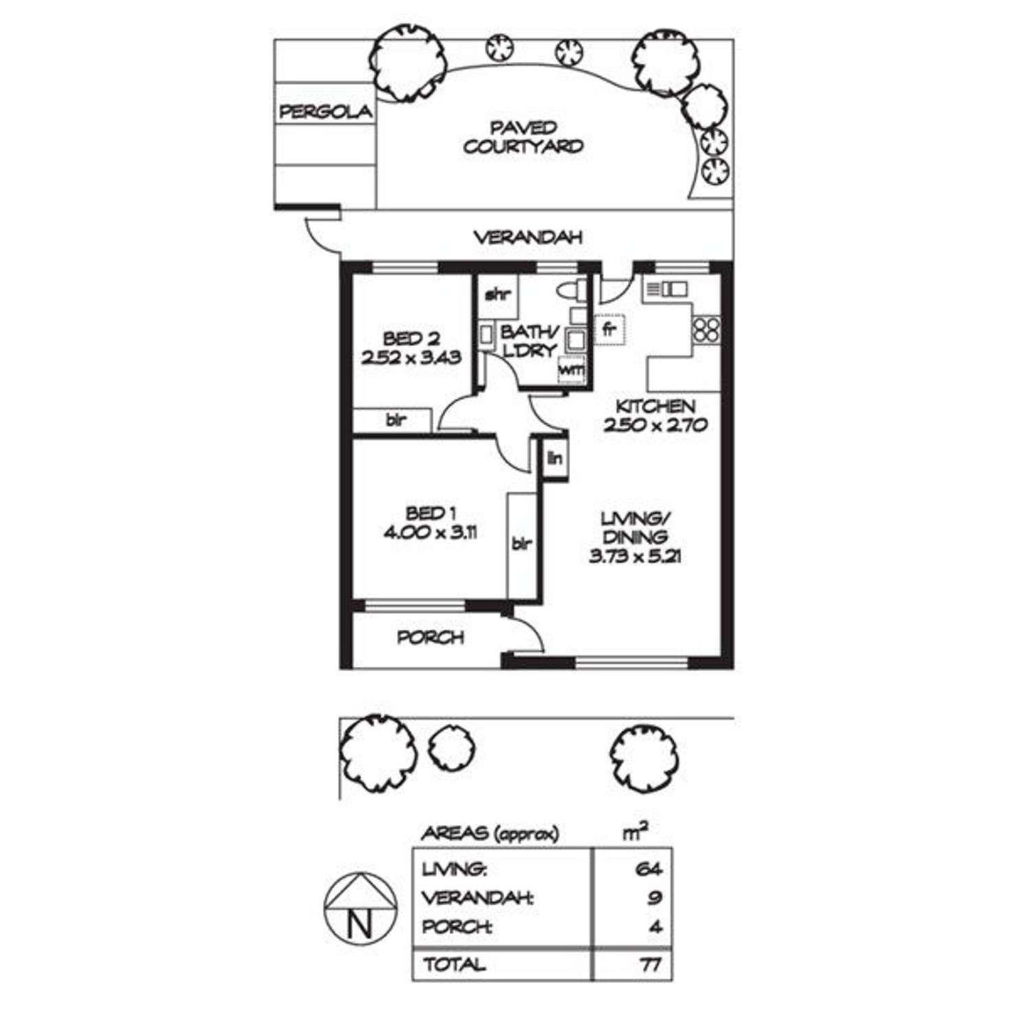 Floorplan of Homely unit listing, 1/502 Fullarton Road, Myrtle Bank SA 5064