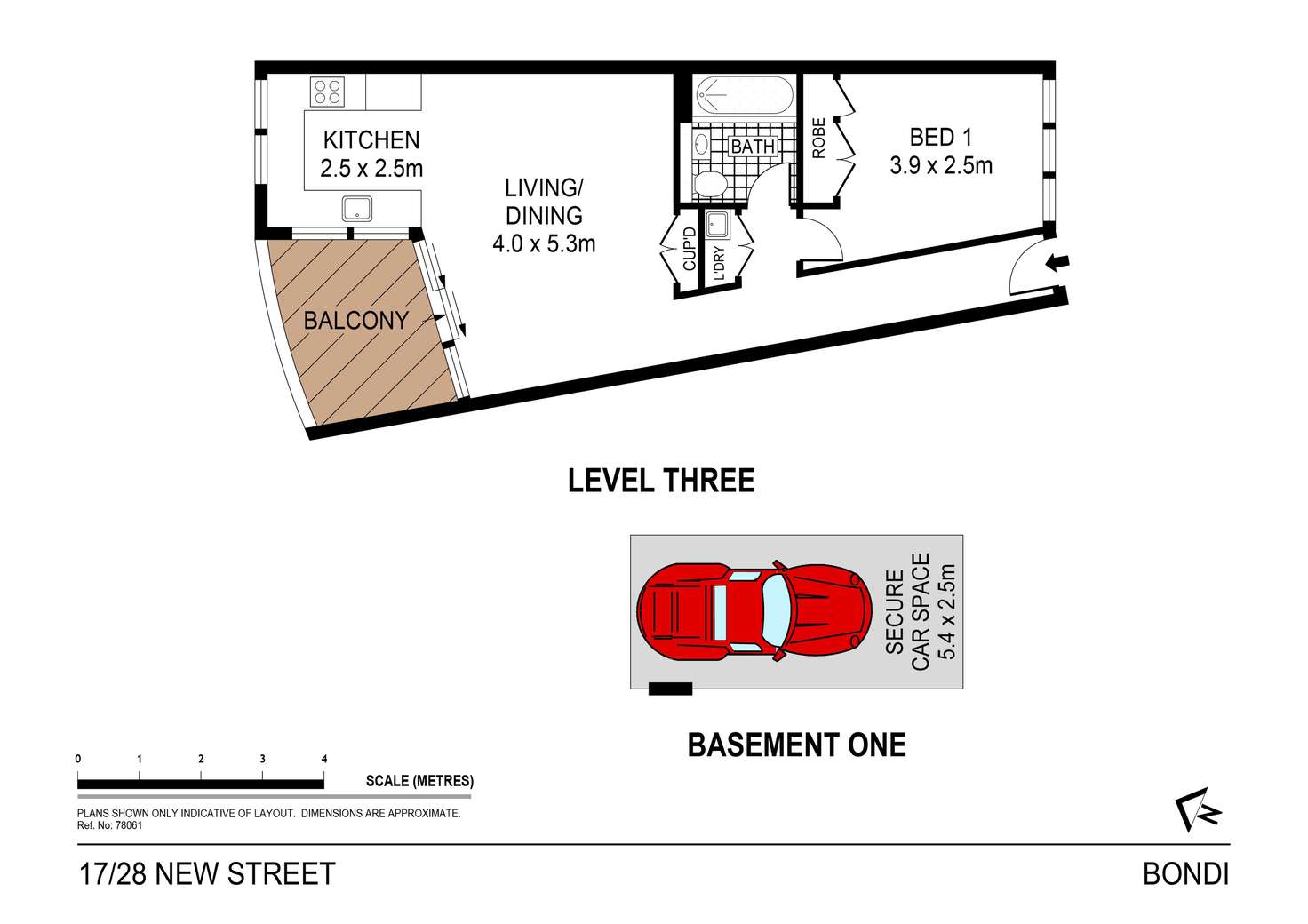 Floorplan of Homely apartment listing, 17/28 New Street, Bondi NSW 2026