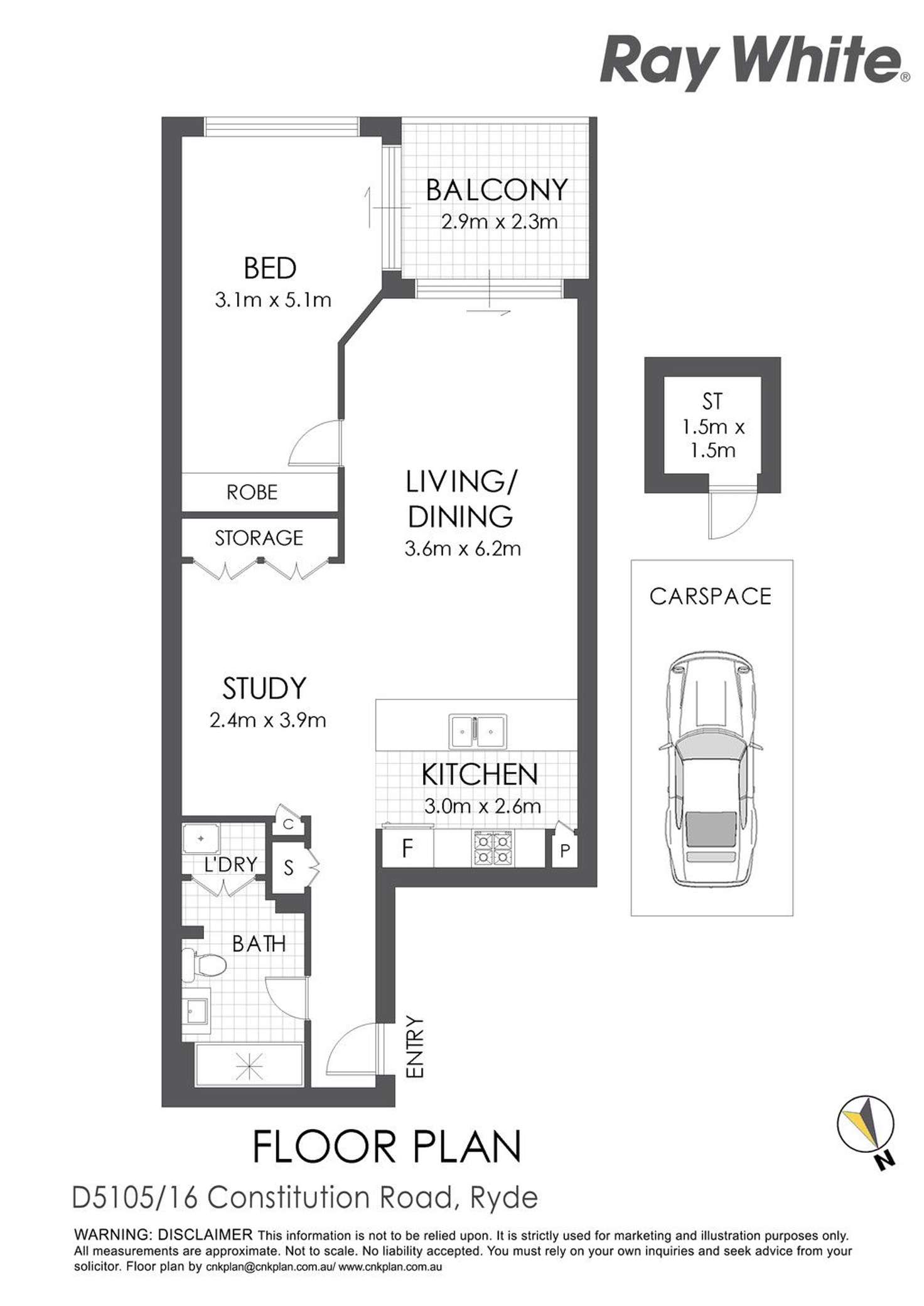 Floorplan of Homely apartment listing, D5105/16 Constitution Road, Meadowbank NSW 2114