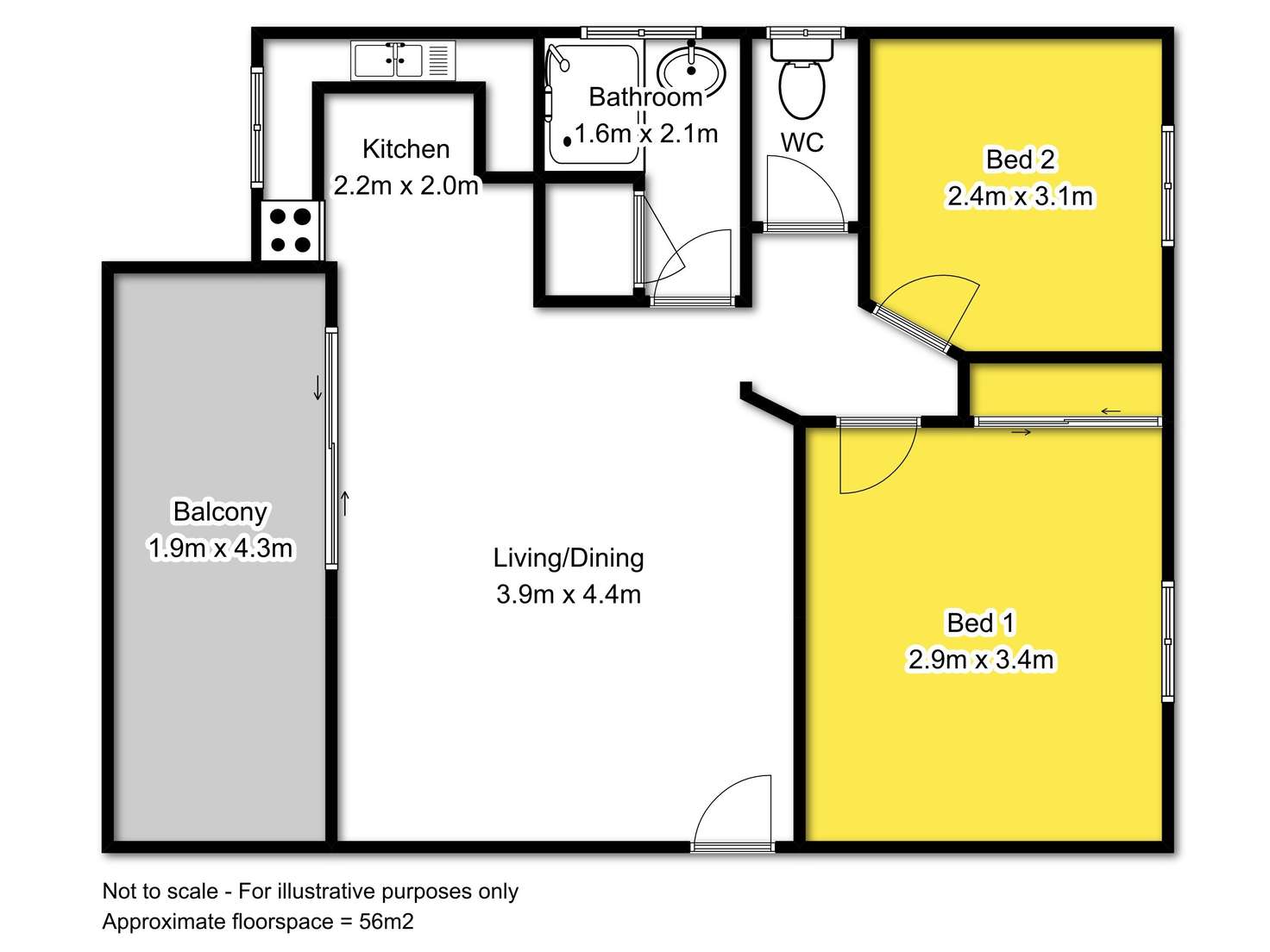 Floorplan of Homely unit listing, 3/1 Jubilee Street, Greenslopes QLD 4120