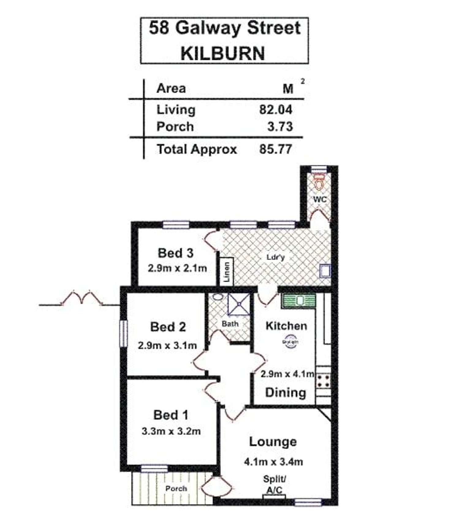 Floorplan of Homely house listing, 58 Galway Avenue, Kilburn SA 5084