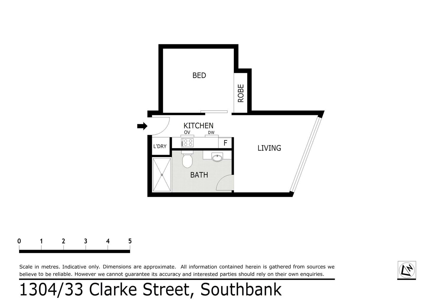 Floorplan of Homely apartment listing, 1304/33 Clarke Street, Southbank VIC 3006