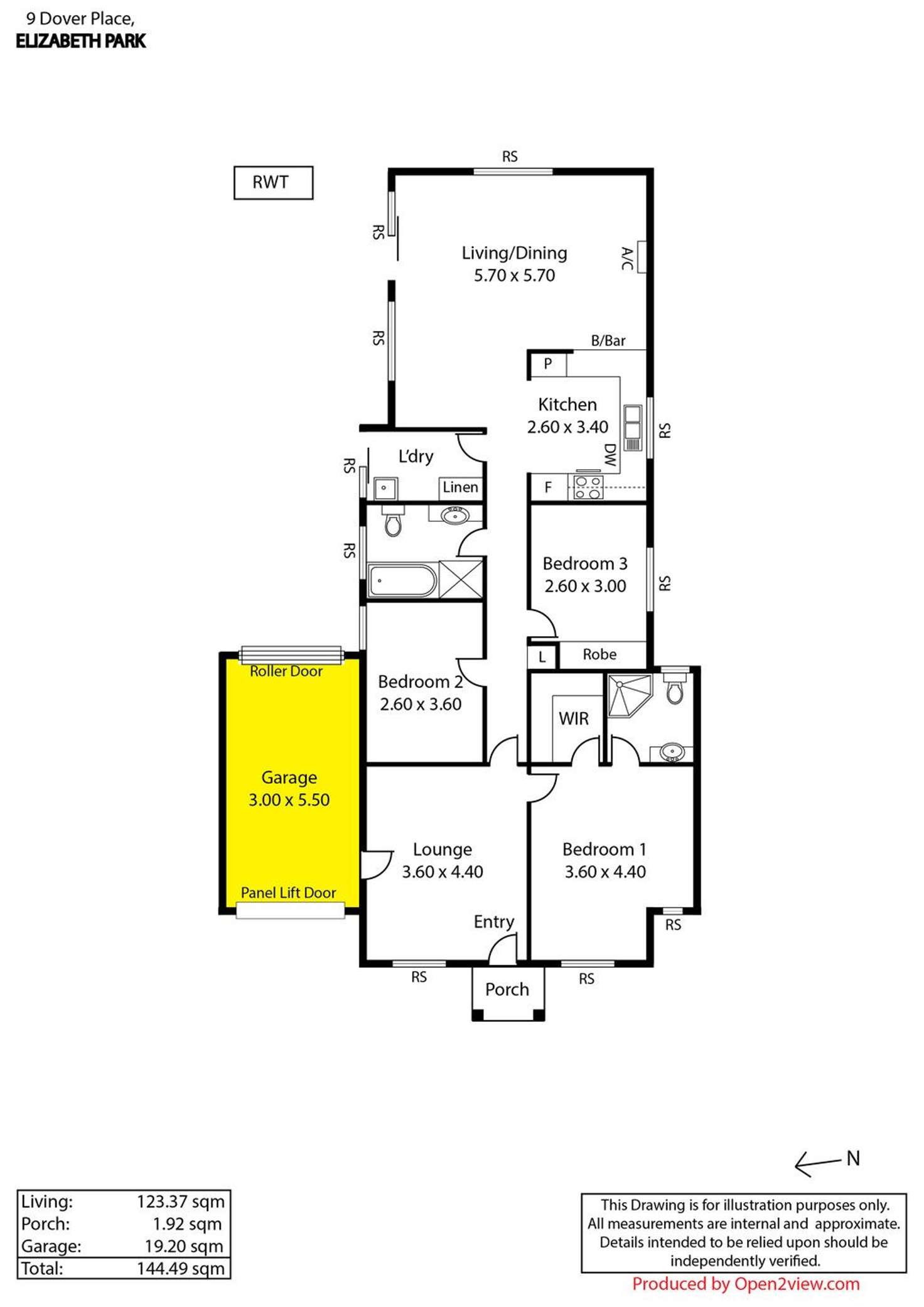 Floorplan of Homely house listing, 9 Dover Place, Elizabeth Park SA 5113