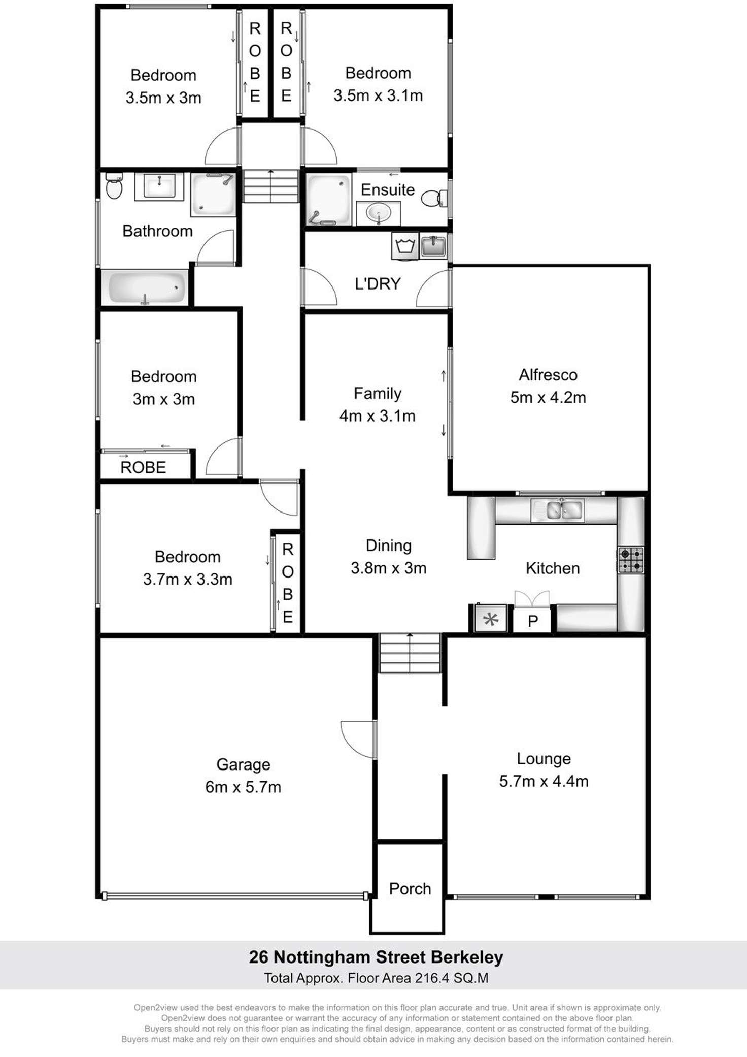 Floorplan of Homely house listing, 26 Nottingham Street, Berkeley NSW 2506