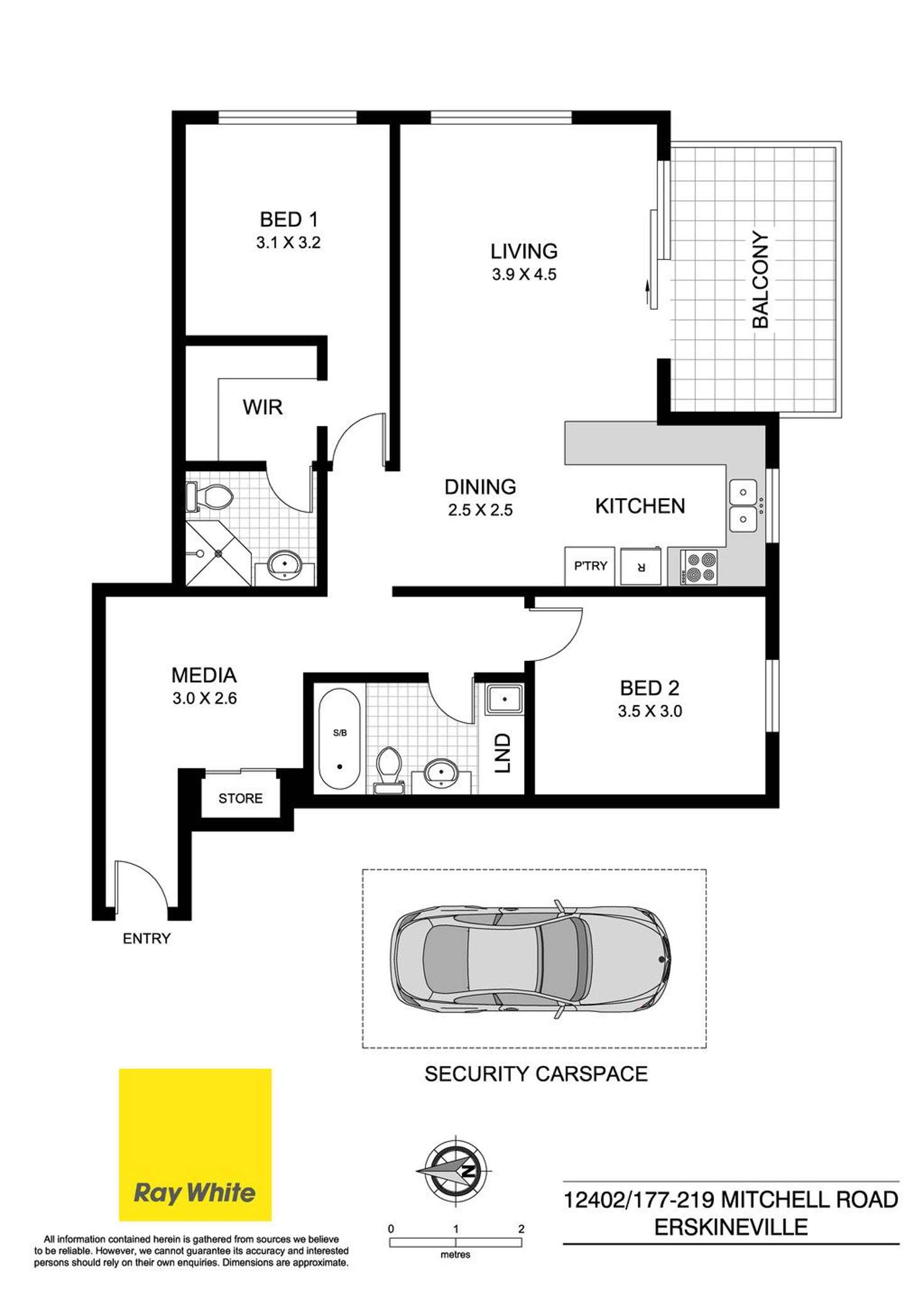 Floorplan of Homely apartment listing, 12402/177 Mitchell Road, Erskineville NSW 2043