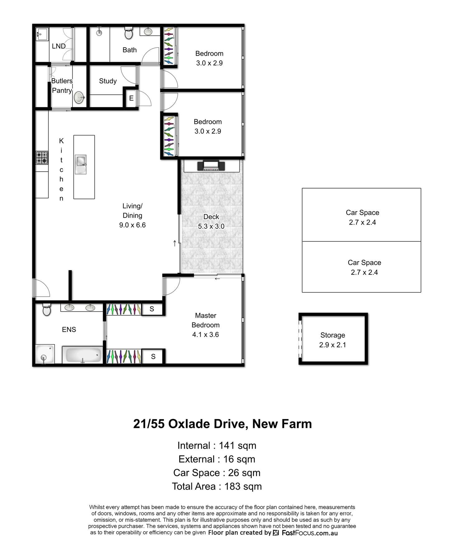 Floorplan of Homely apartment listing, 21/55 Oxlade Drive, New Farm QLD 4005