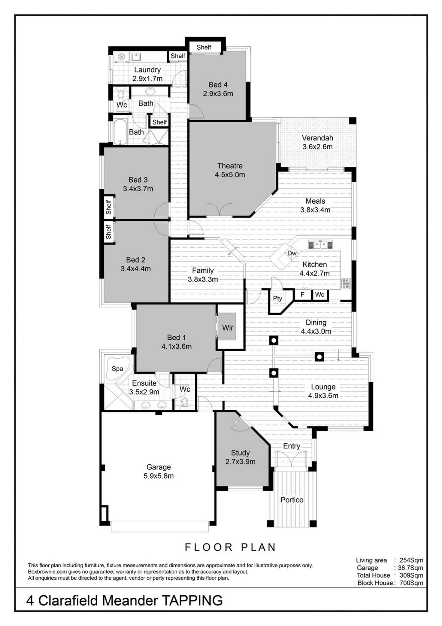 Floorplan of Homely house listing, 4 Clarafield Meander, Tapping WA 6065